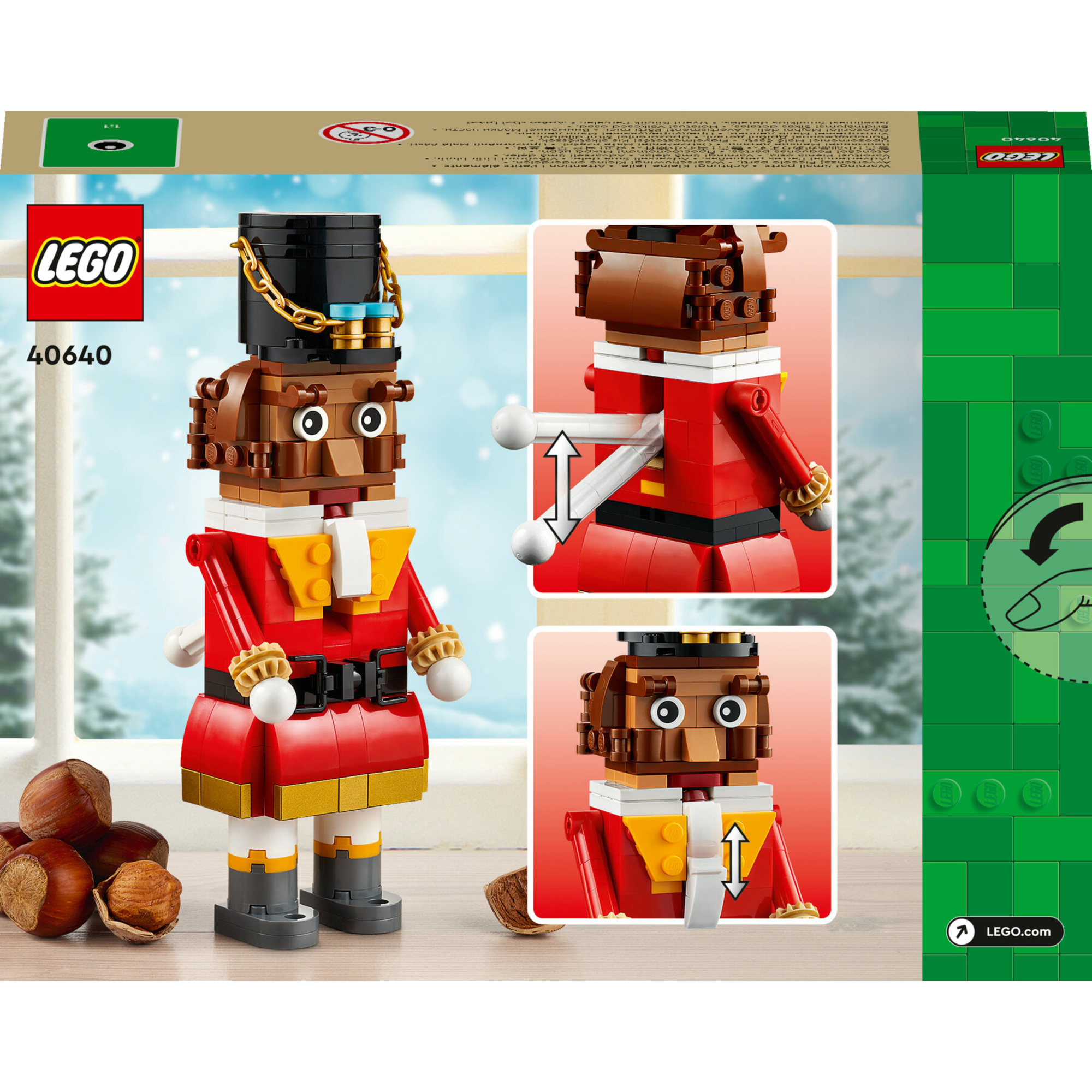 Lego 40640 schiaccianoci giocattolo con parti mobili, decorazione natalizia, giochi bambini 8+, regalo di natale per adulti - Lego