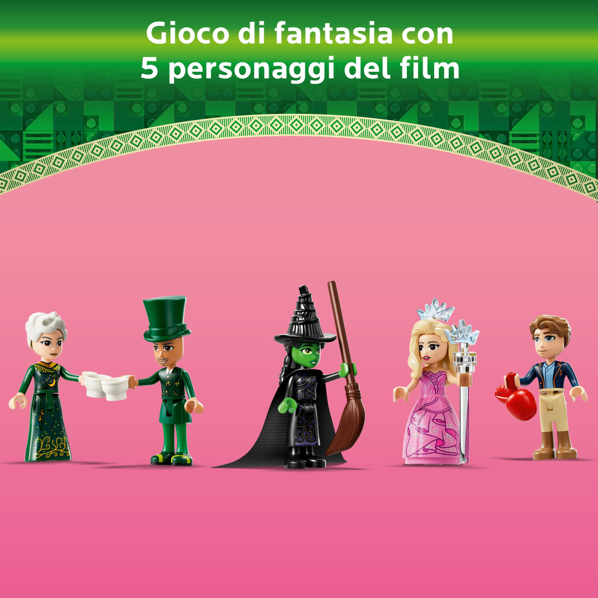 Lego wicked 75684 benvenuti nella città di smeraldo, gioco da collezione per bambini 9+ con torre giocattolo e 5 personaggi - Lego