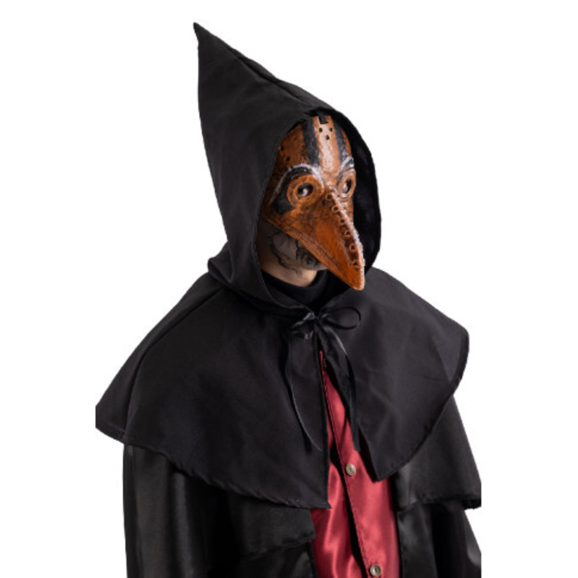 Set corvo horror -maschera e mantellina con cappuccio - costume spaventoso - 