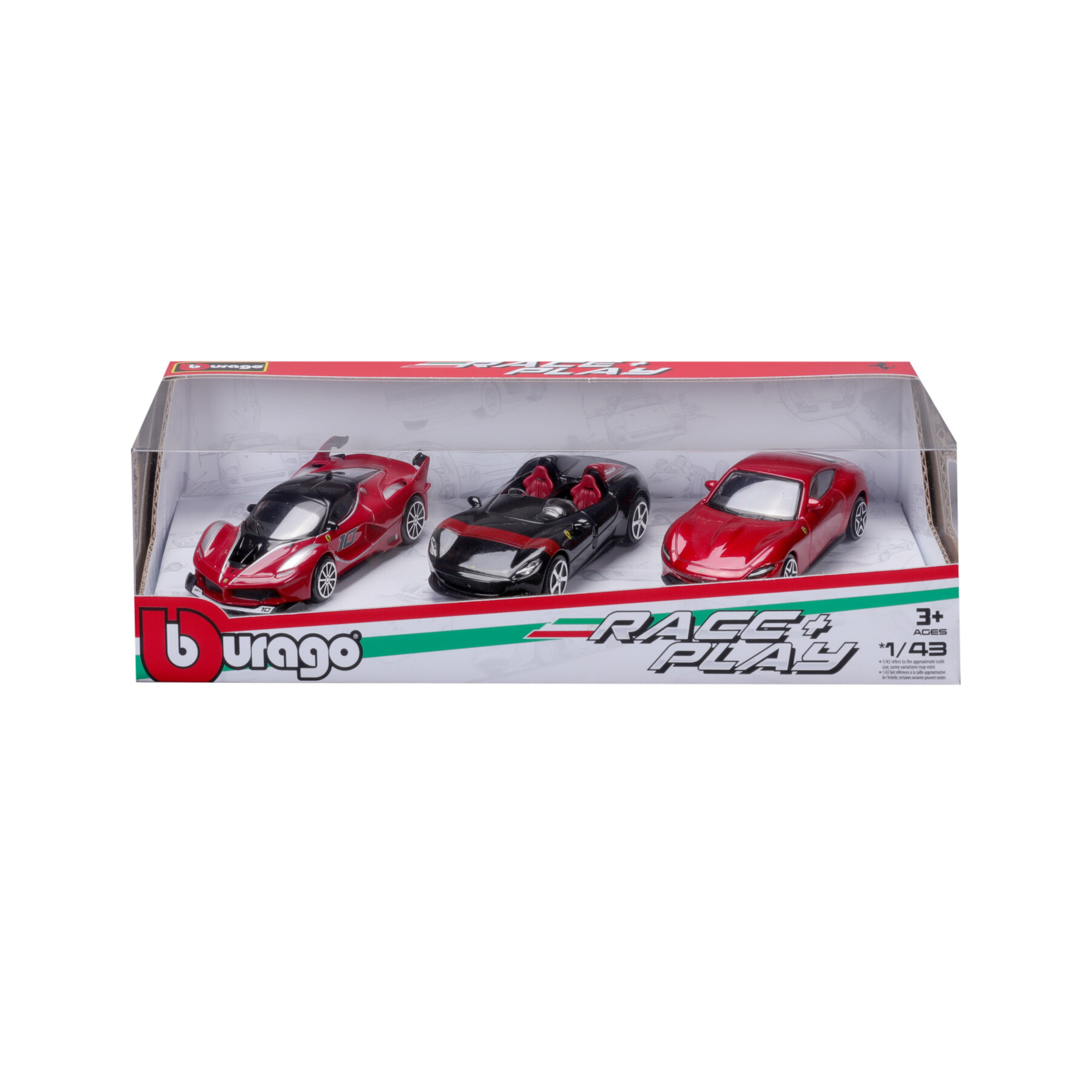 Gift set 3 pack ferrari r&p 1:43 modelli assortiti – bburago - BBURAGO