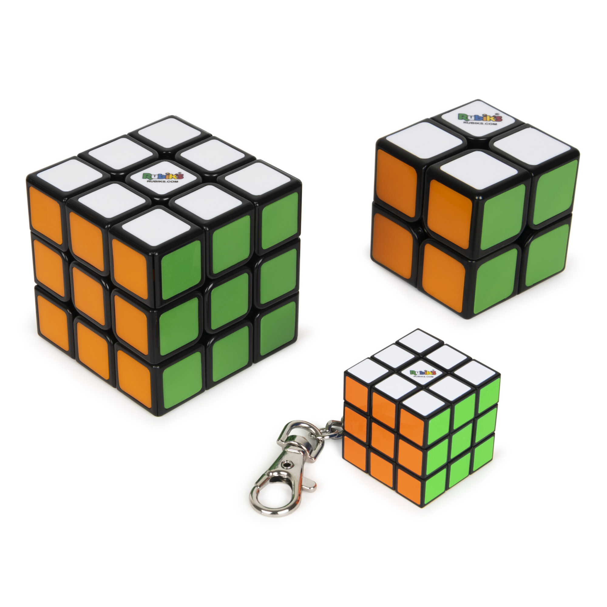 Confezione di rompicapo rubik: cubo 3x3, cubo 2x2 e cubo portachiavi 3x3 - set completo di puzzle - RUBIK'S CUBE