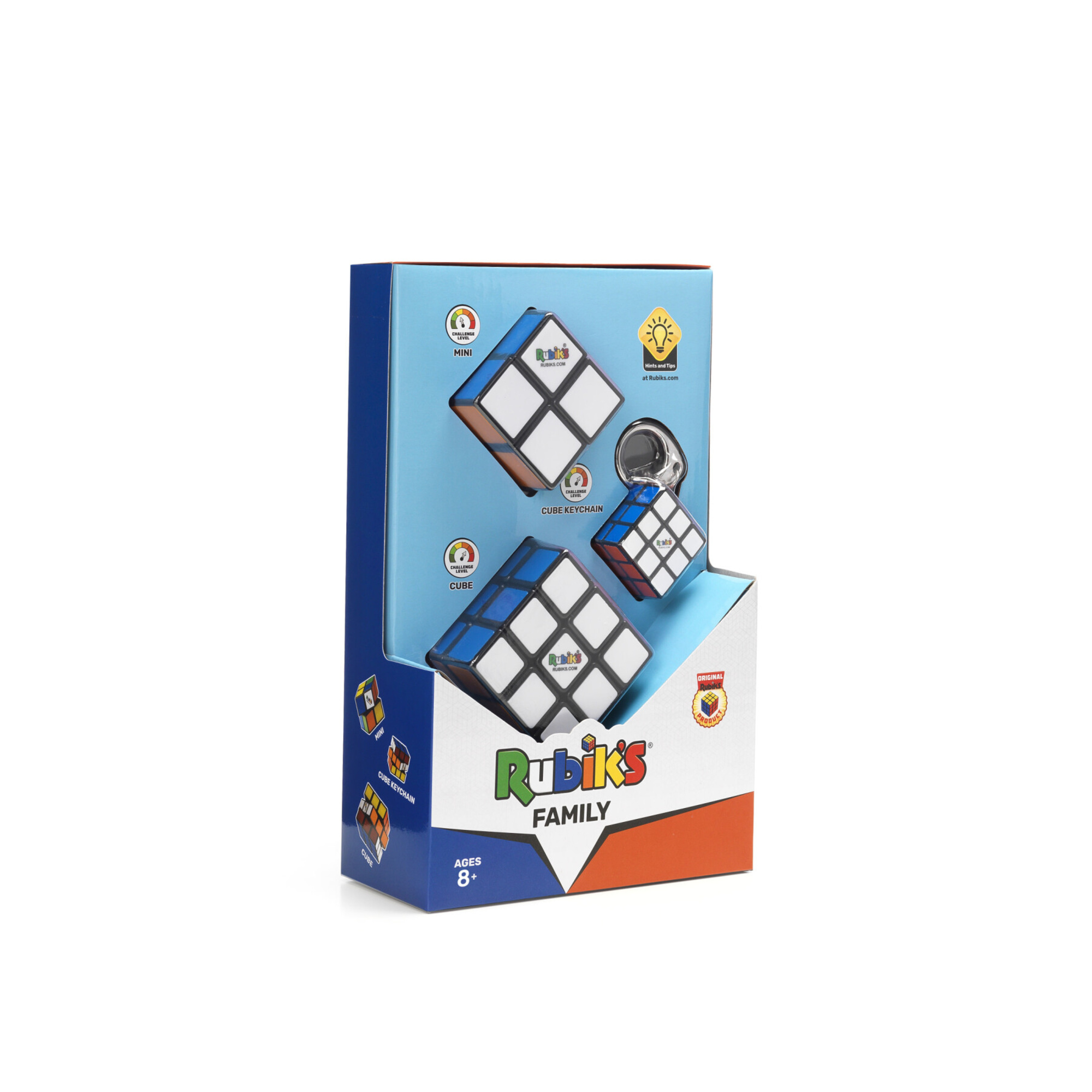 Confezione di rompicapo rubik: cubo 3x3, cubo 2x2 e cubo portachiavi 3x3 - set completo di puzzle - RUBIK'S CUBE