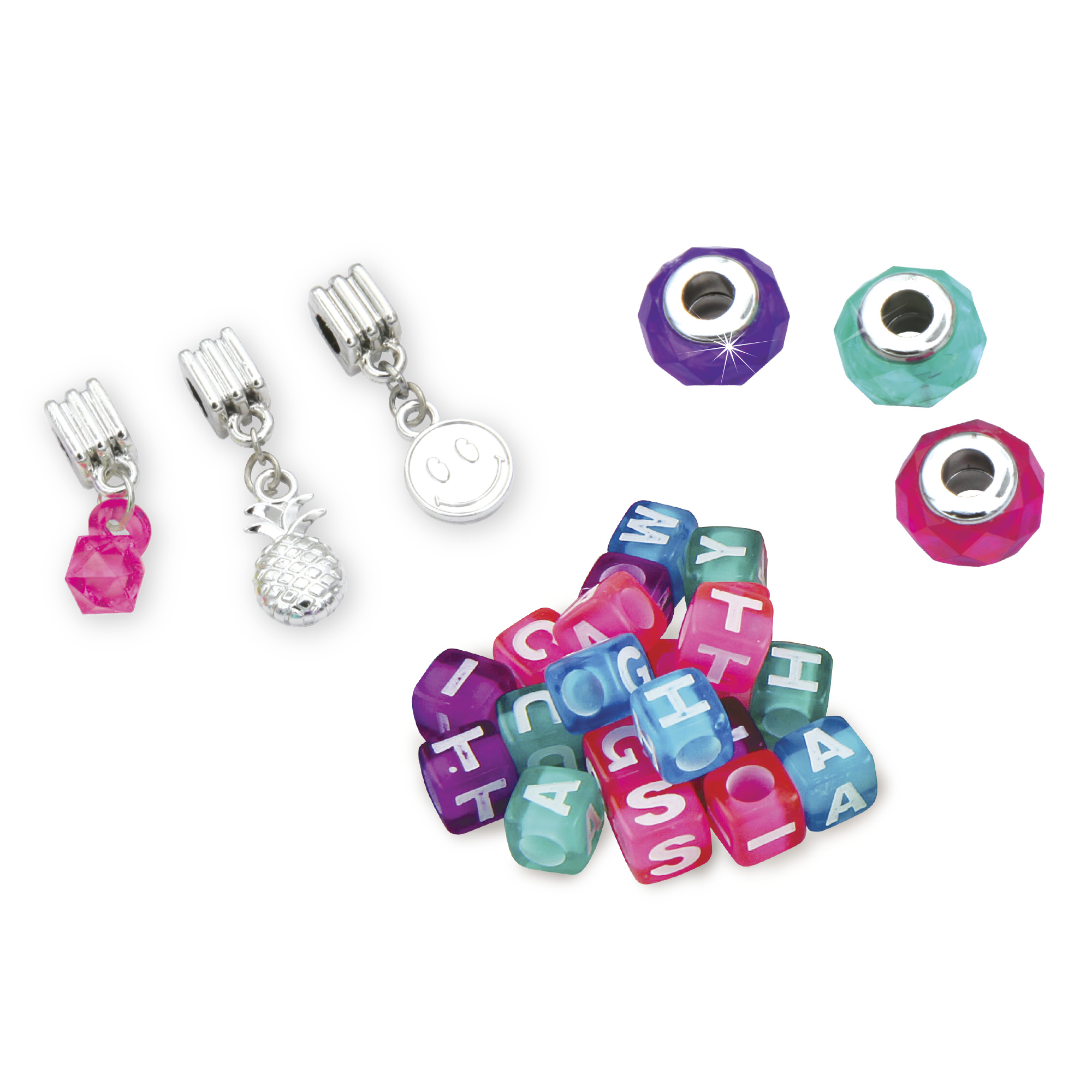 Sparkle collection - kit completo per creare bracciali e collane alla moda - include pendenti, charms e perline colorate - CREA MANIA