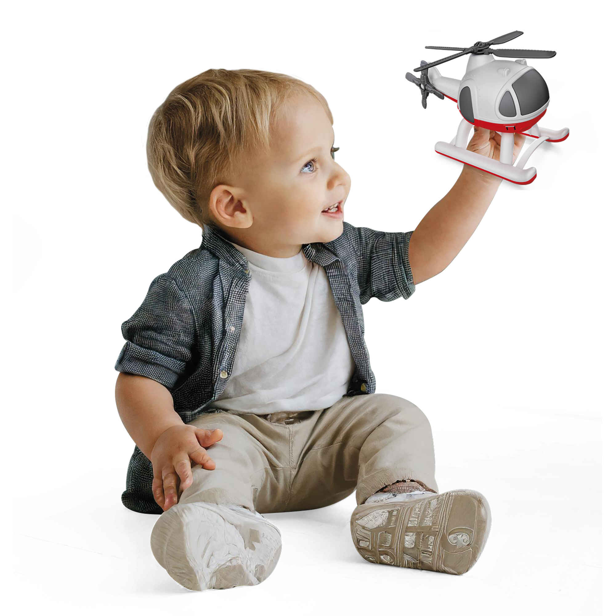 Plan&go helicopter - elicottero giocattolo assortito con ruote ed elica rotante in rosso e bianco - BABY SMILE