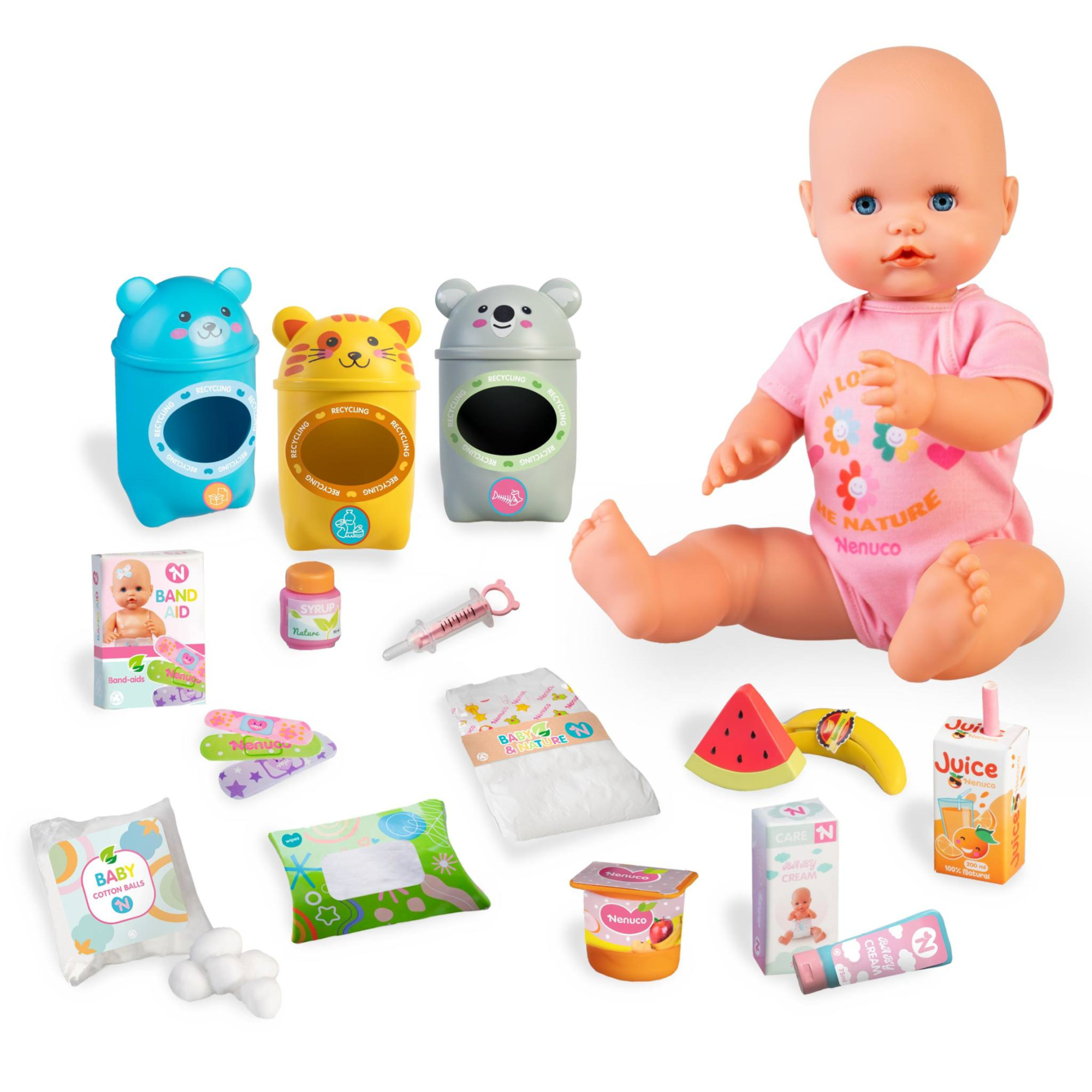 Nenuco cura ricicla bambola 42 cm con accessori per papa cambio pannolino e cura ferite Toys Center