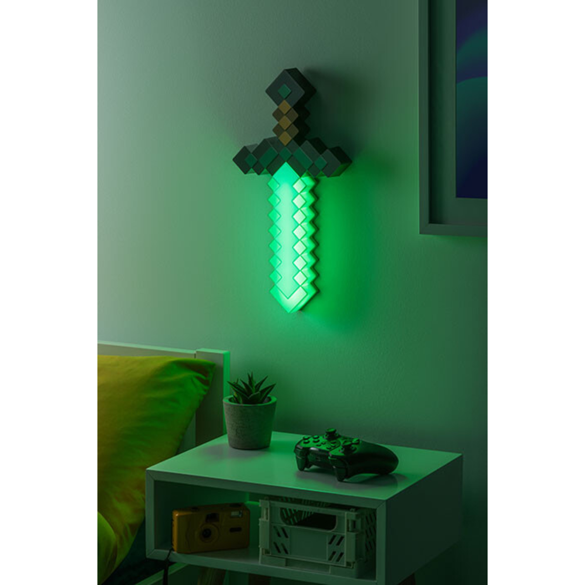 Lampada spada minecraft 40cm - illuminazione a 3 fasi - on, phasing e music reactive - MINECRAFT