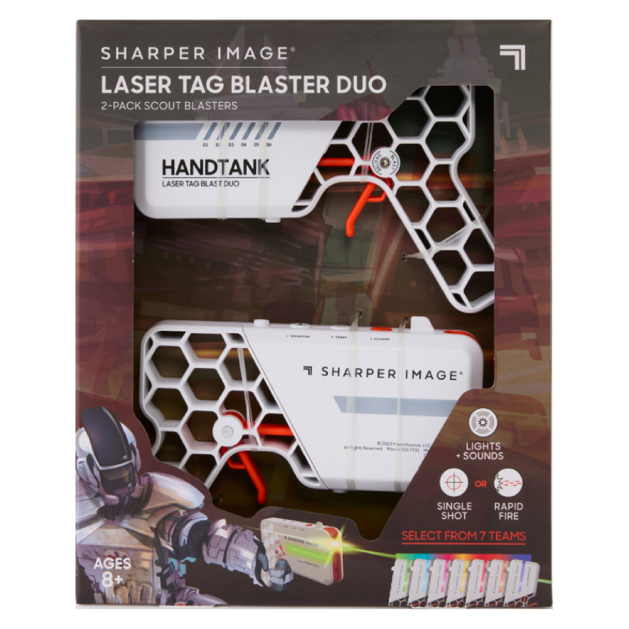 Set blaster laser duo sharper image® – gioco multi-squadra, luci e suoni, 2 modalità di fuoco - Sharper Image