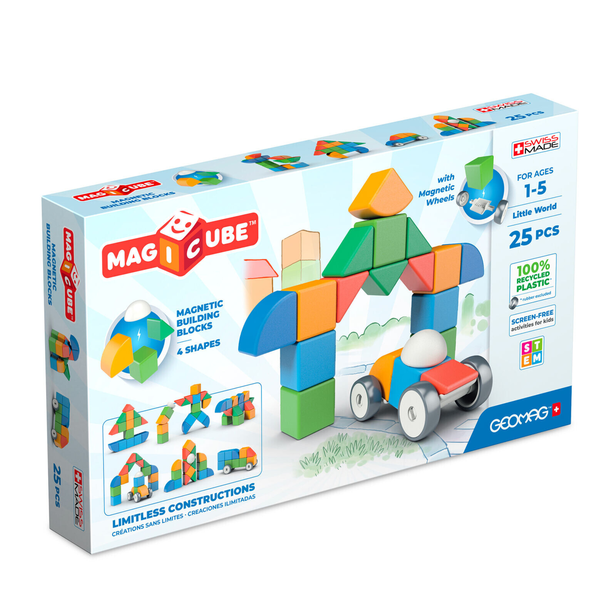 Geomag magicube cubi magnetici per bambini - 25 pezzi - 12 mesi in su - Geomag