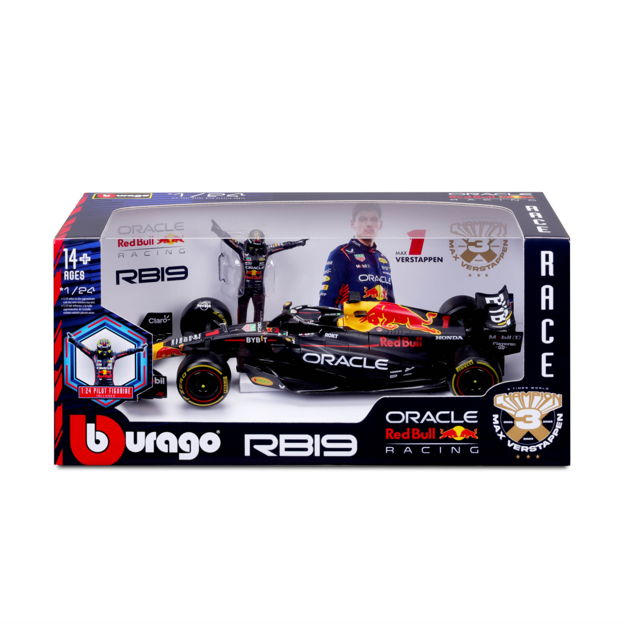 Modellino auto f1 red bull rb19 con personaggio verstappen 1:24 - bburago - BBURAGO