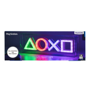 Lampada led neon simboli playstation - ricaricabile usb - montaggio a muro o da appoggio - 