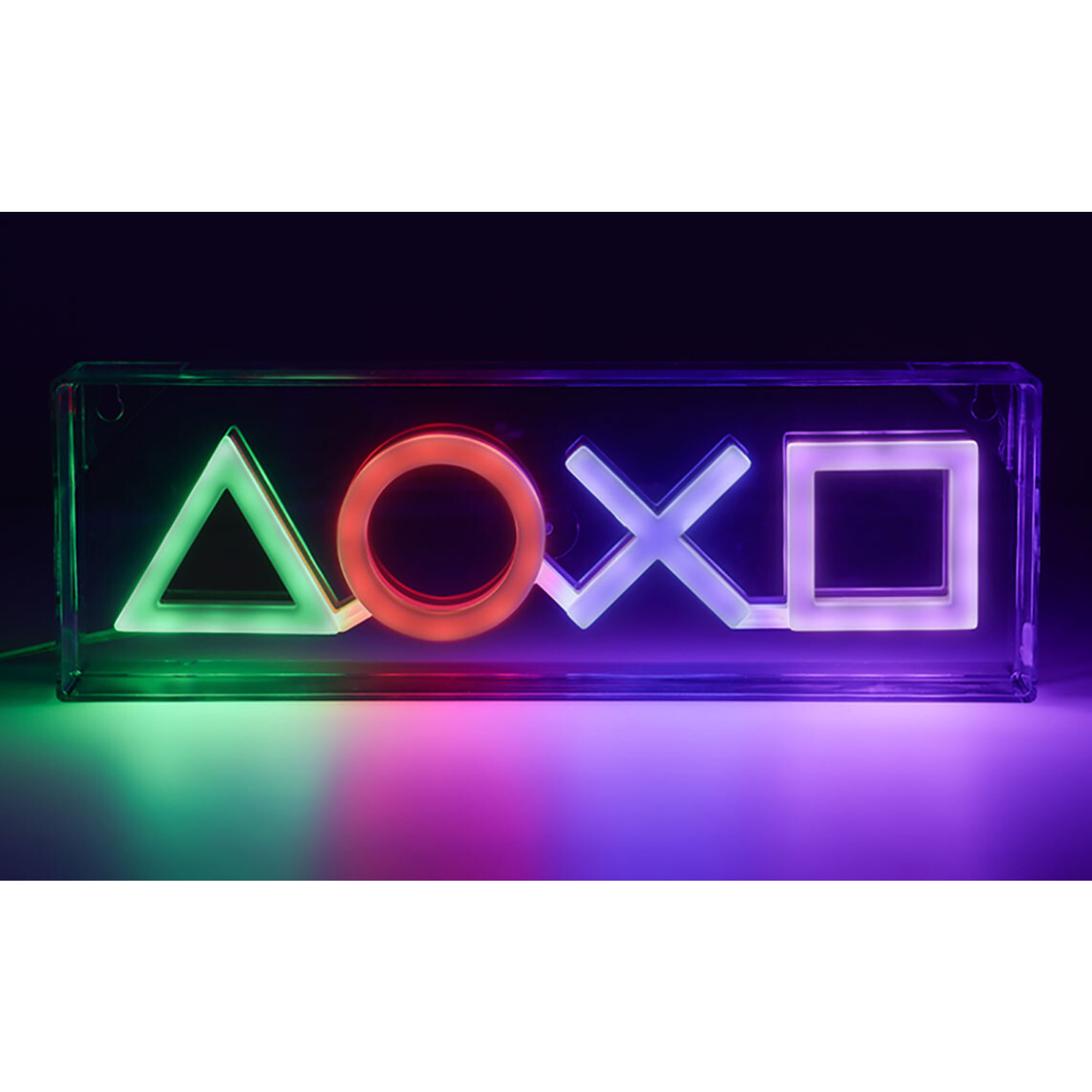 Lampada led neon simboli playstation - ricaricabile usb - montaggio a muro o da appoggio - NO BRAND