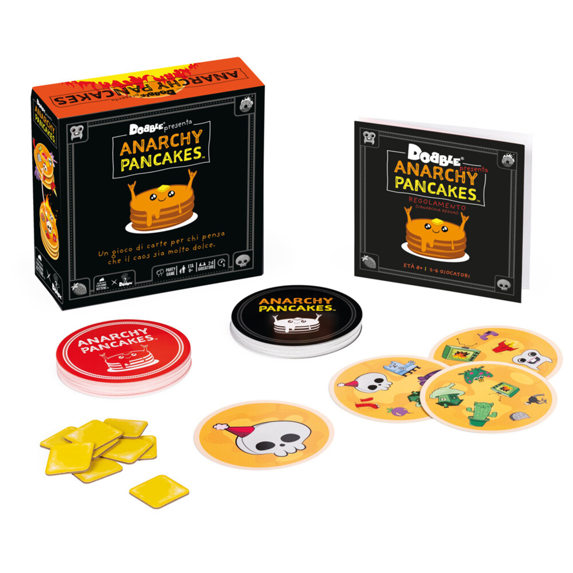 Dobble anarchy pancakes: gioco da tavolo divertente per tutta la famiglia - asmodee - 