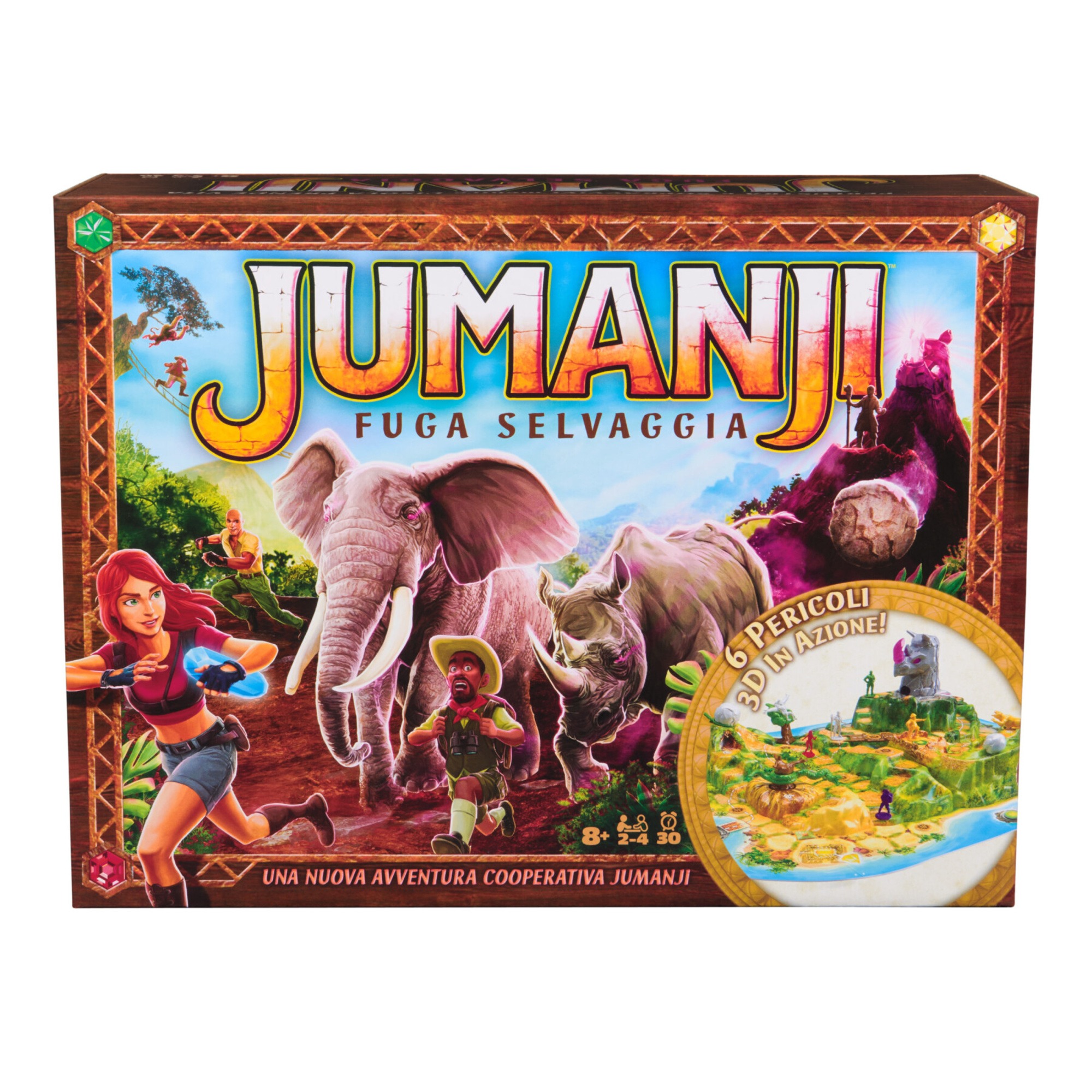 Jumanji: gioco da tavolo 3d cooperativo - raccogli i cristalli magici e sconfiggi draven - 