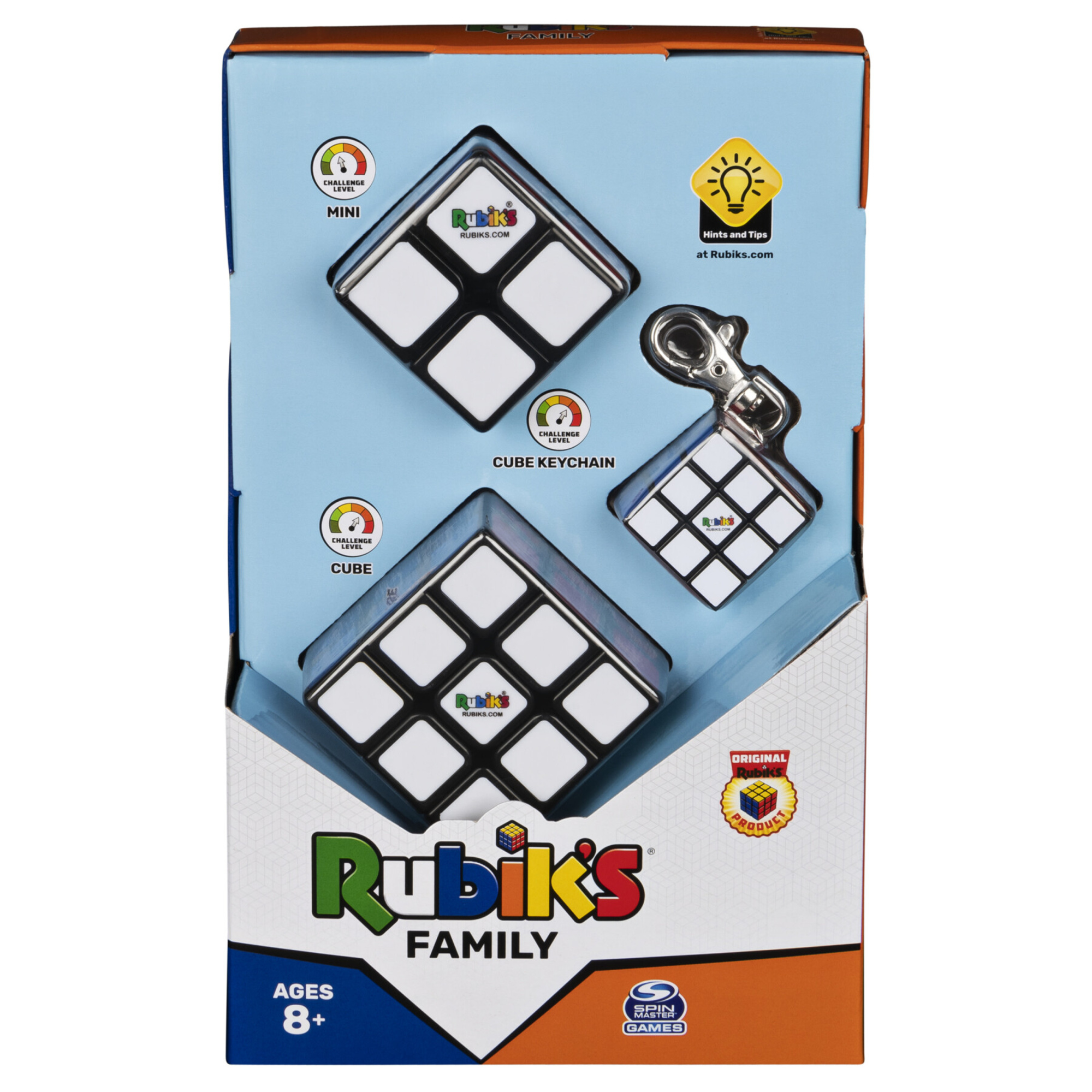 Confezione di rompicapo rubik: cubo 3x3, cubo 2x2 e cubo portachiavi 3x3 - set completo di puzzle - RUBIK'S CUBE