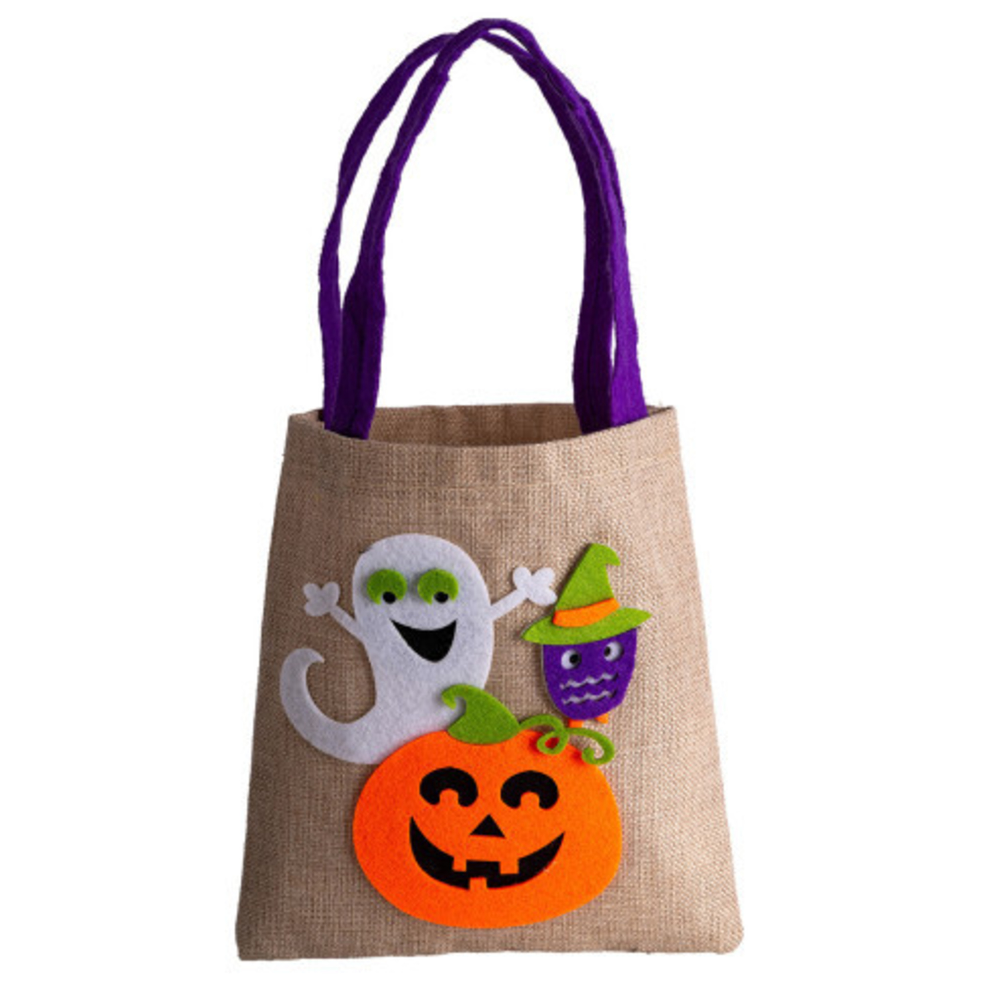 Borsina halloween in juta con fantasma h. 40x21 cm - perfetta per dolcetto o scherzetto - NO BRAND