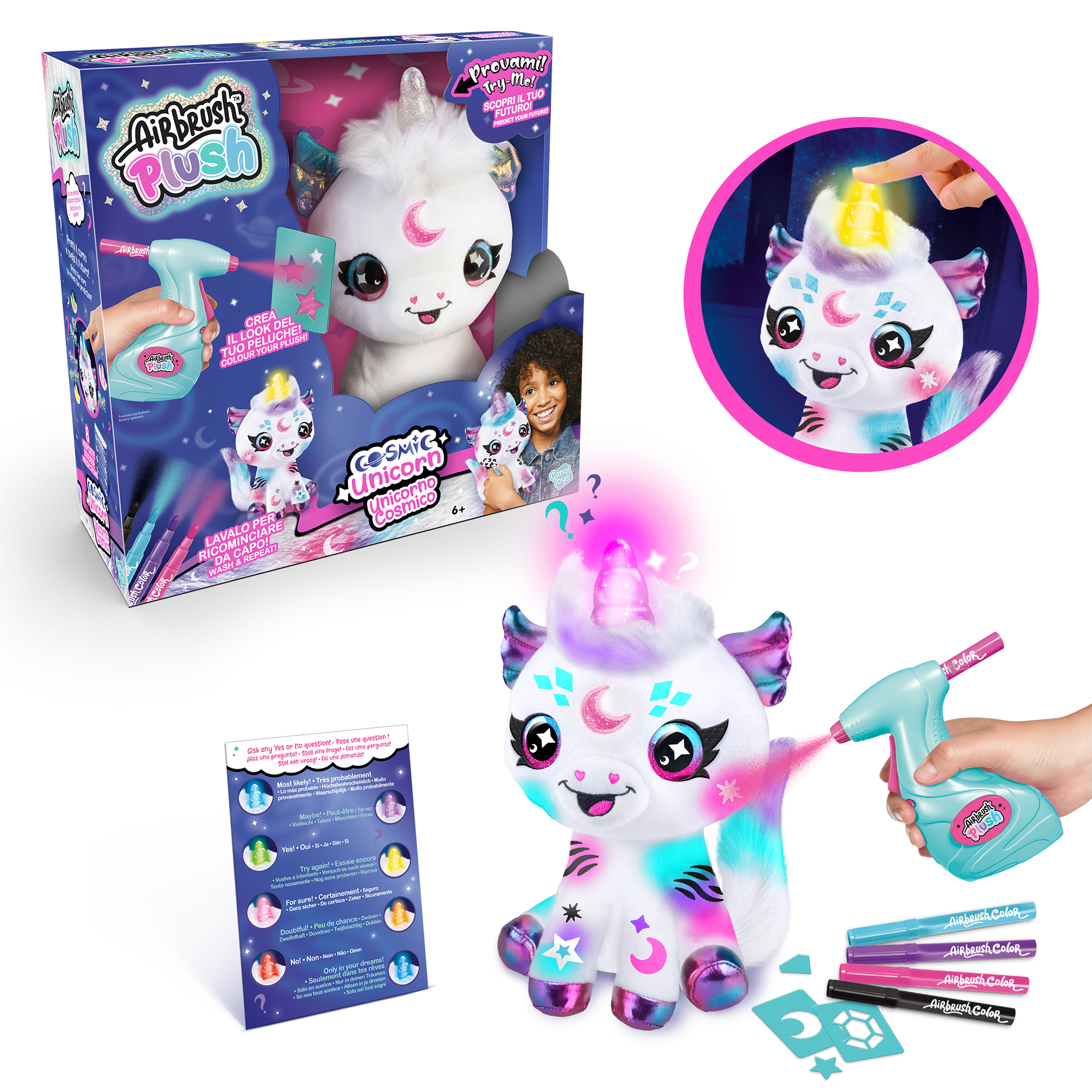 Airbrush plush - il nuovo cosmic unicorn con il corno magico - AIRBRUSH