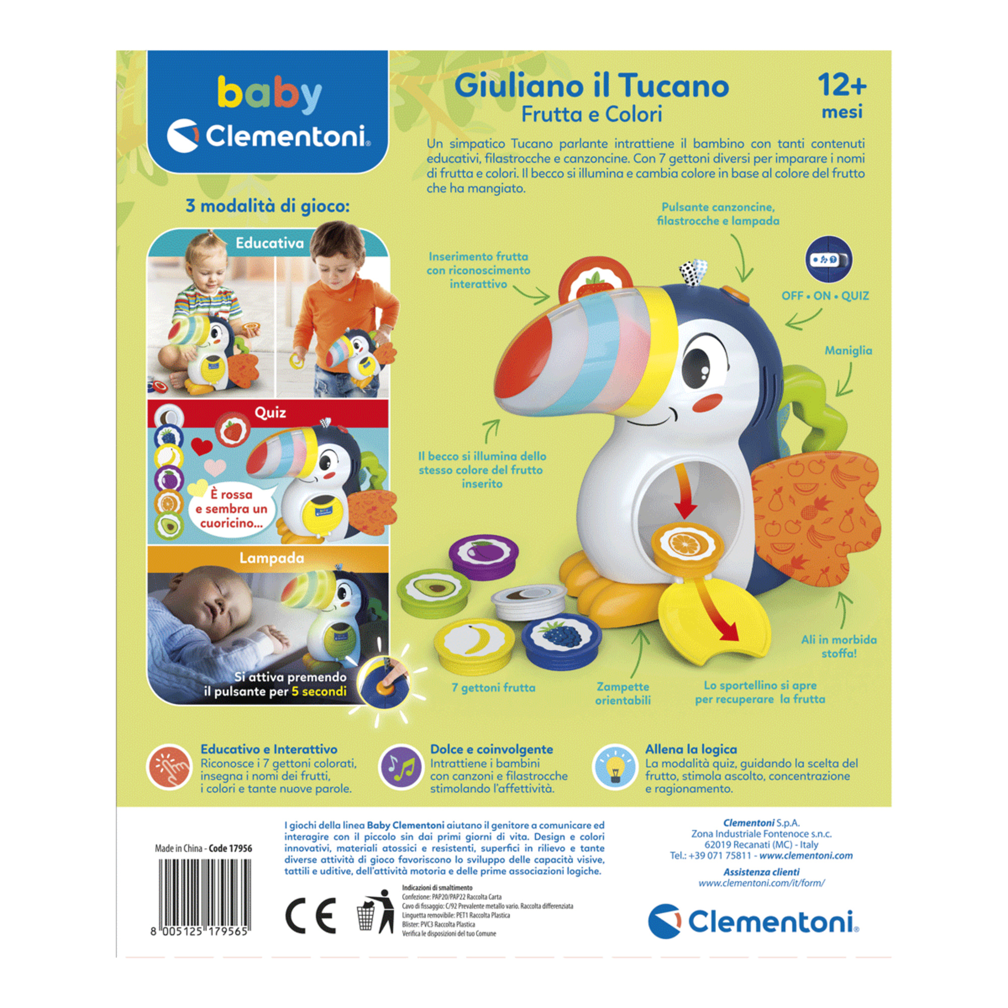 Baby clementoni - giuliano il tucano frutta e colori - BABY CLEMENTONI