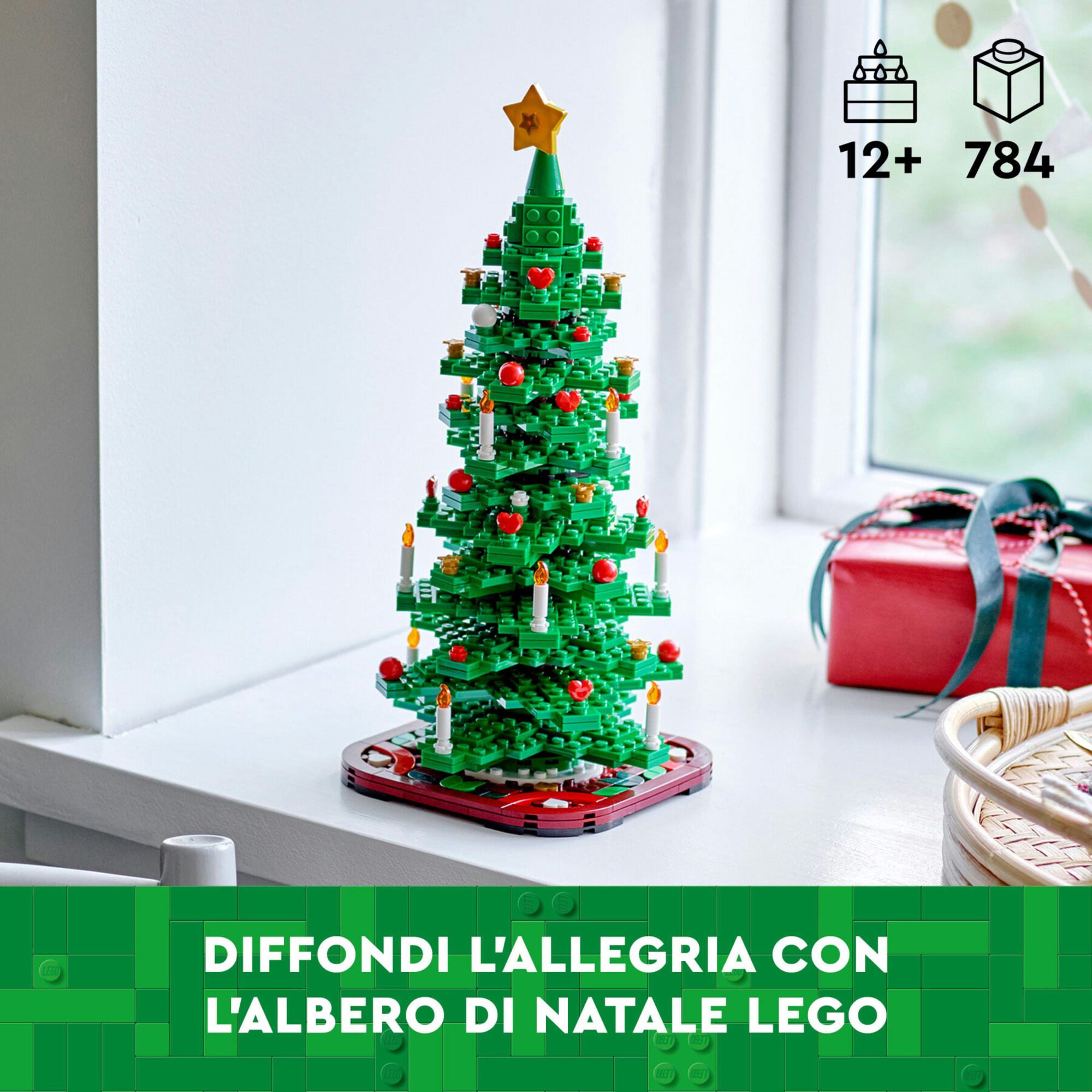 Lego 40573 albero di natale, giocattolo creativo 2 in 1 da costruire, gioco per bambini 12+, decorazione natalizie per la casa - Lego