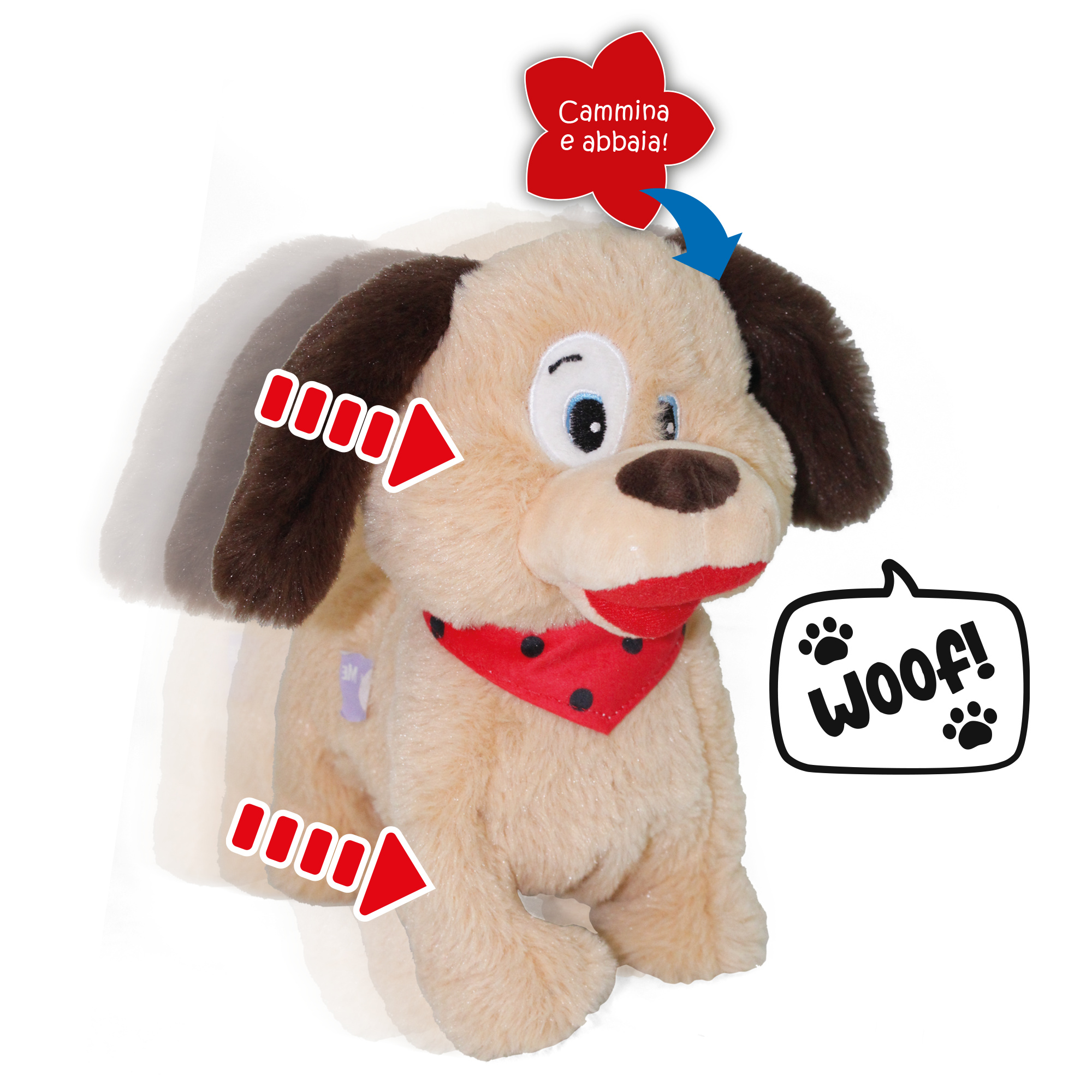 Cane interattivo che cammina e abbaia - cucciolo di 24 cm - peluche ami plush - AMI PLUSH