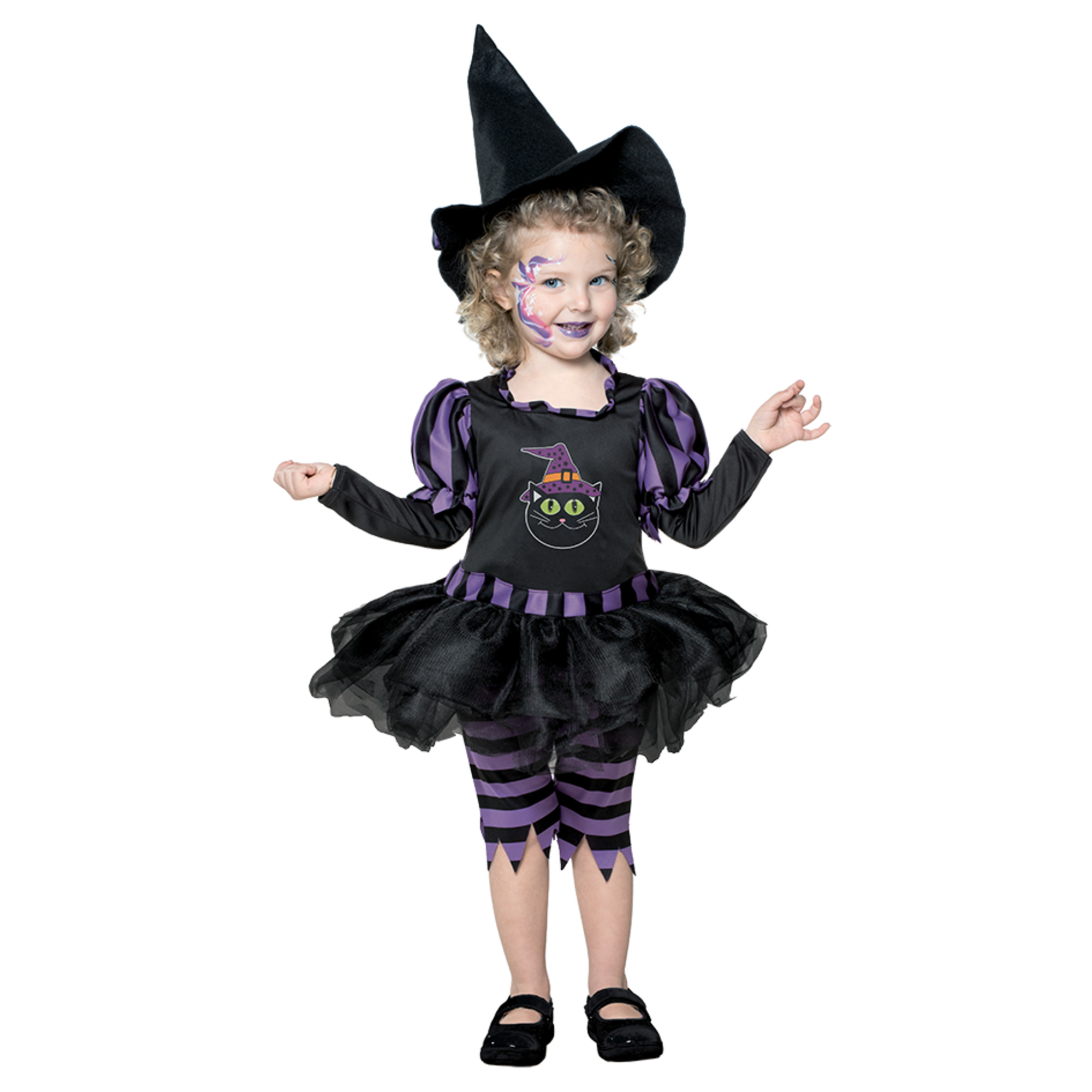 Costume da streghetta per bambini - abito in tulle con cappello, perfetto per halloween - disponibile in diverse taglie - 