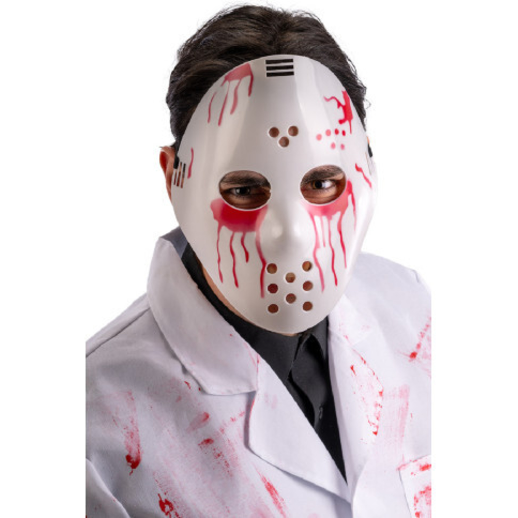 Maschera hockey insanguinata su cartoncino - accessorio horror halloween - 