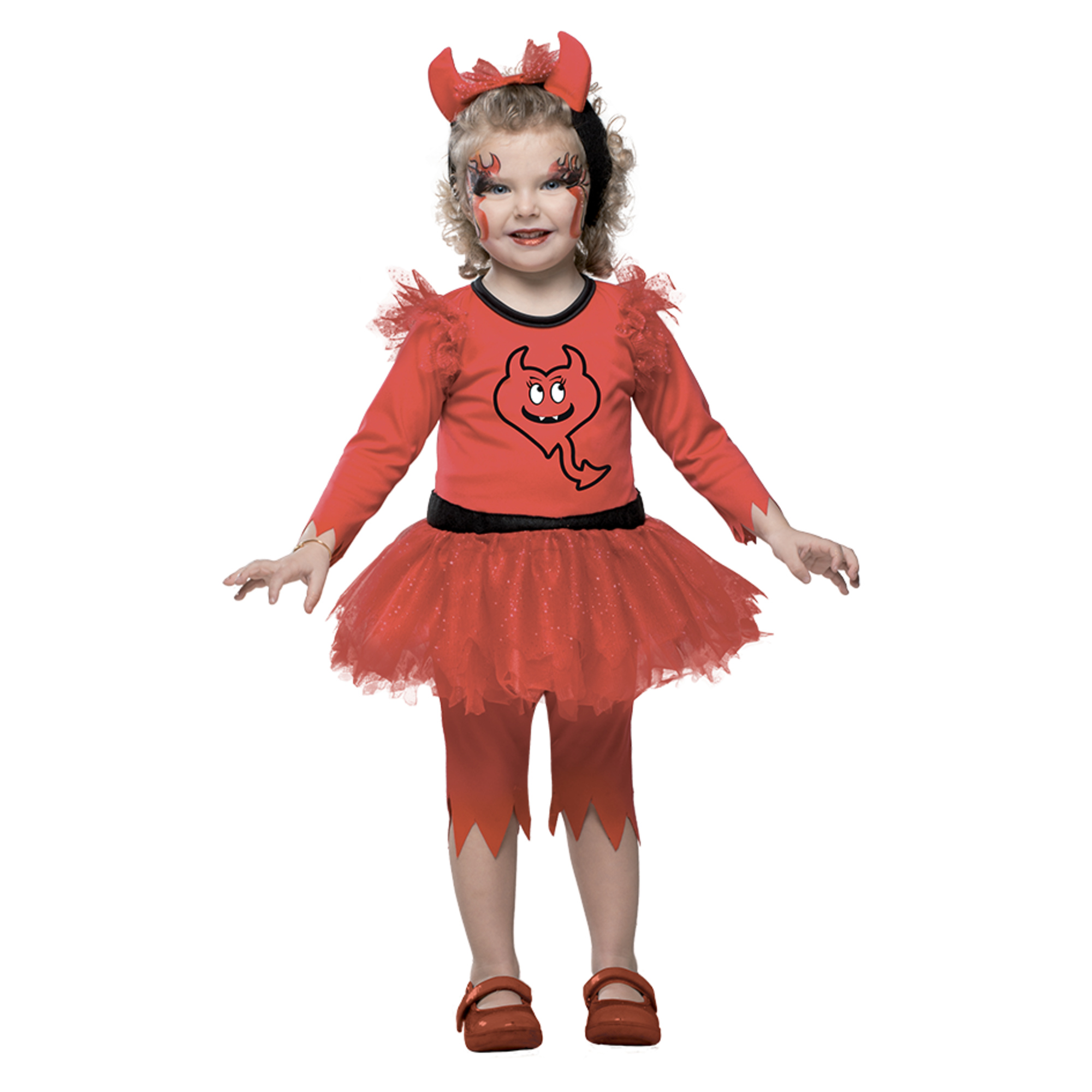 Costume diavoletta baby per halloween - abito in tulle con corna, disponibile in diverse taglie - 