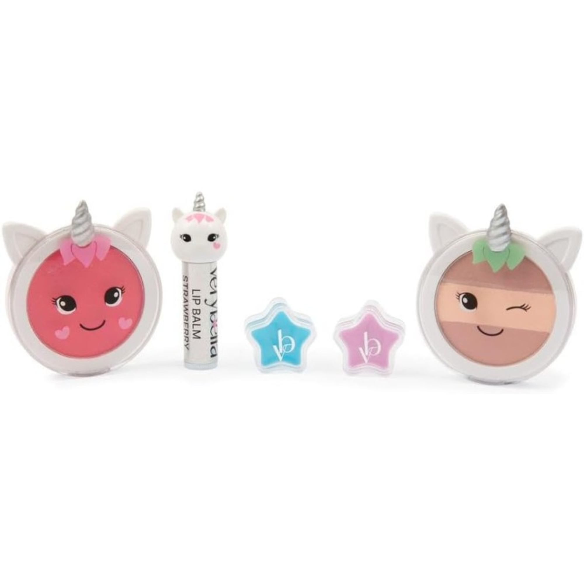 Verybella set make up tema unicorno - blush, ombretto, lip balm fragola, burrocacao - giochi preziosi - GIOCHI PREZIOSI