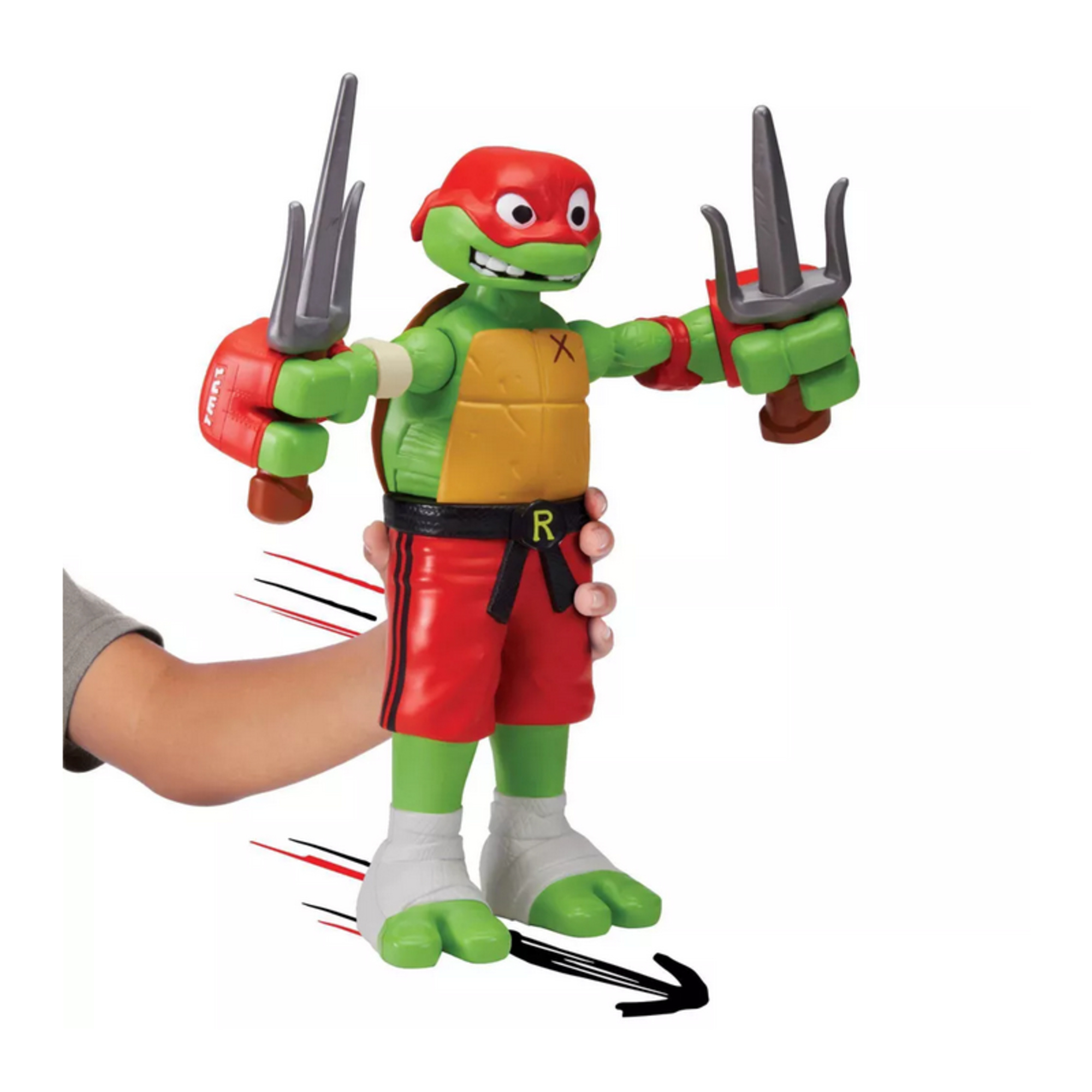 Tartarughe ninja raffaello 30 cm - funzione rolling punch e arma inclusa - GIOCHI PREZIOSI