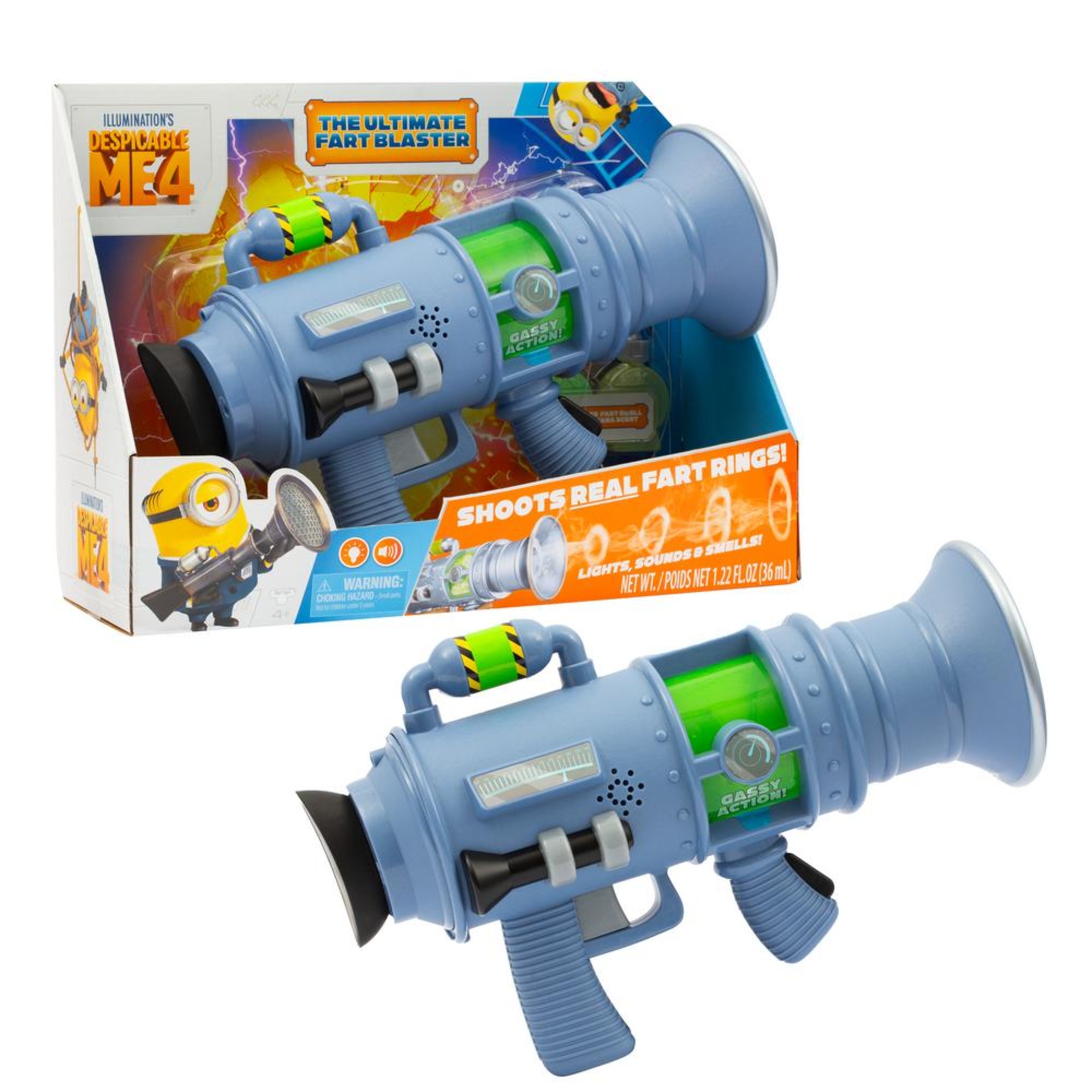 Minions ultimate blaster con suoni ed effetti luminosi - blaster con fumo e puzzette - divertimento assicurato - età 5+ - MINIONS