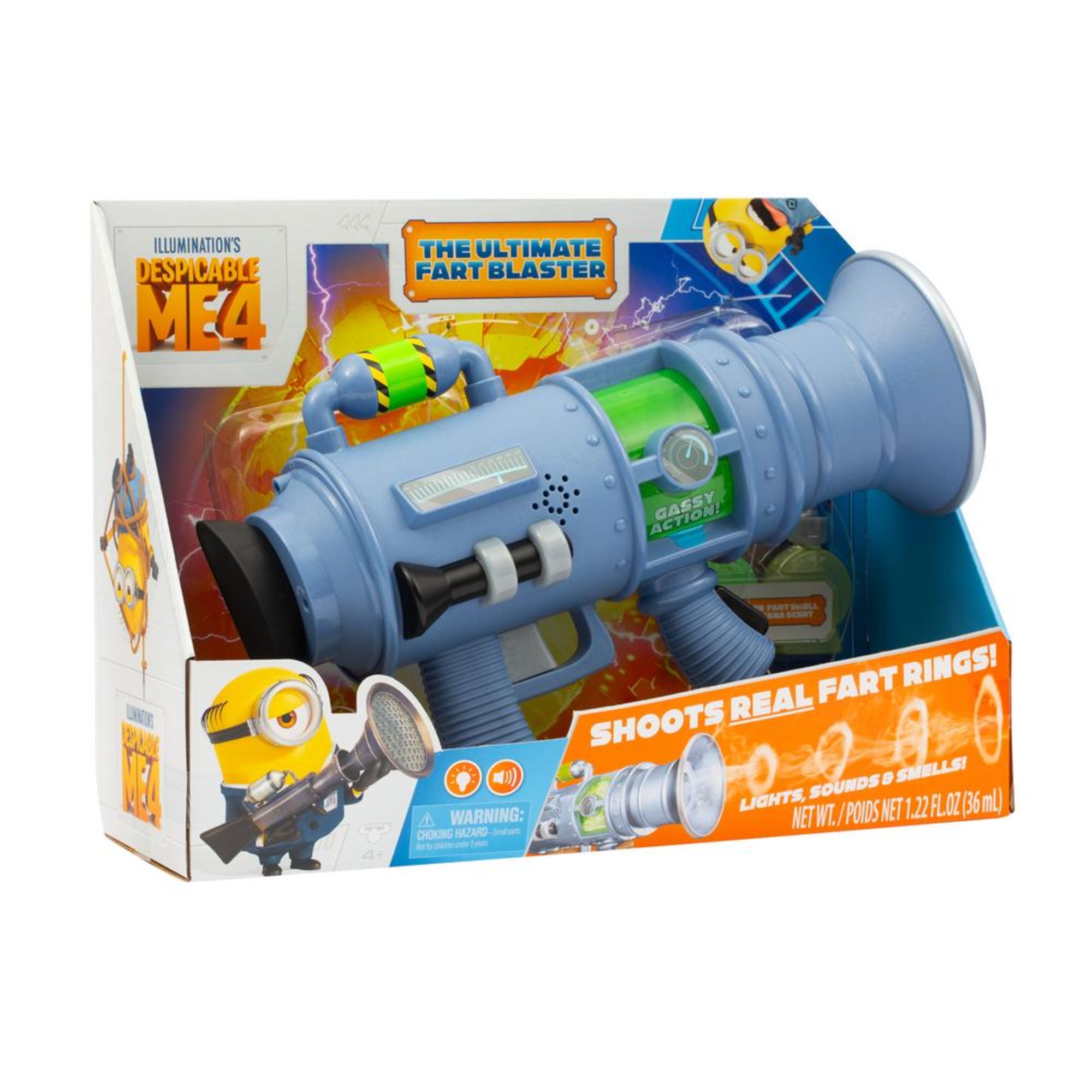 Minions ultimate blaster con suoni ed effetti luminosi - blaster con fumo e puzzette - divertimento assicurato - età 5+ - MINIONS