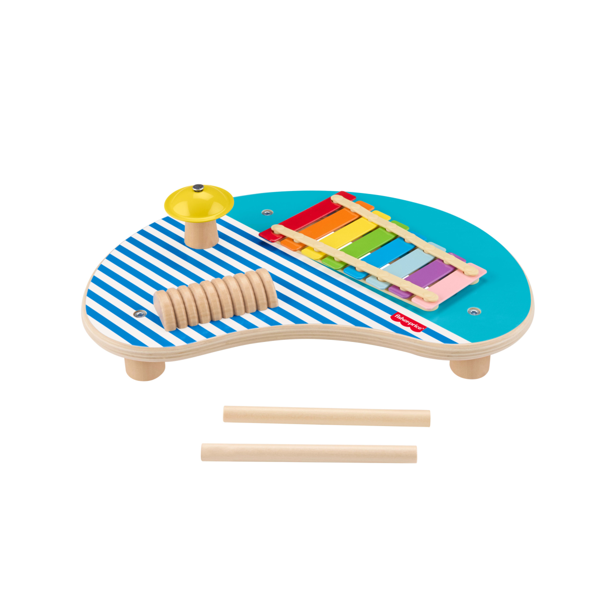 Tavolino musicale in legno - set con tavolino e bacchette - fisher-price wood - FISHER-PRICE