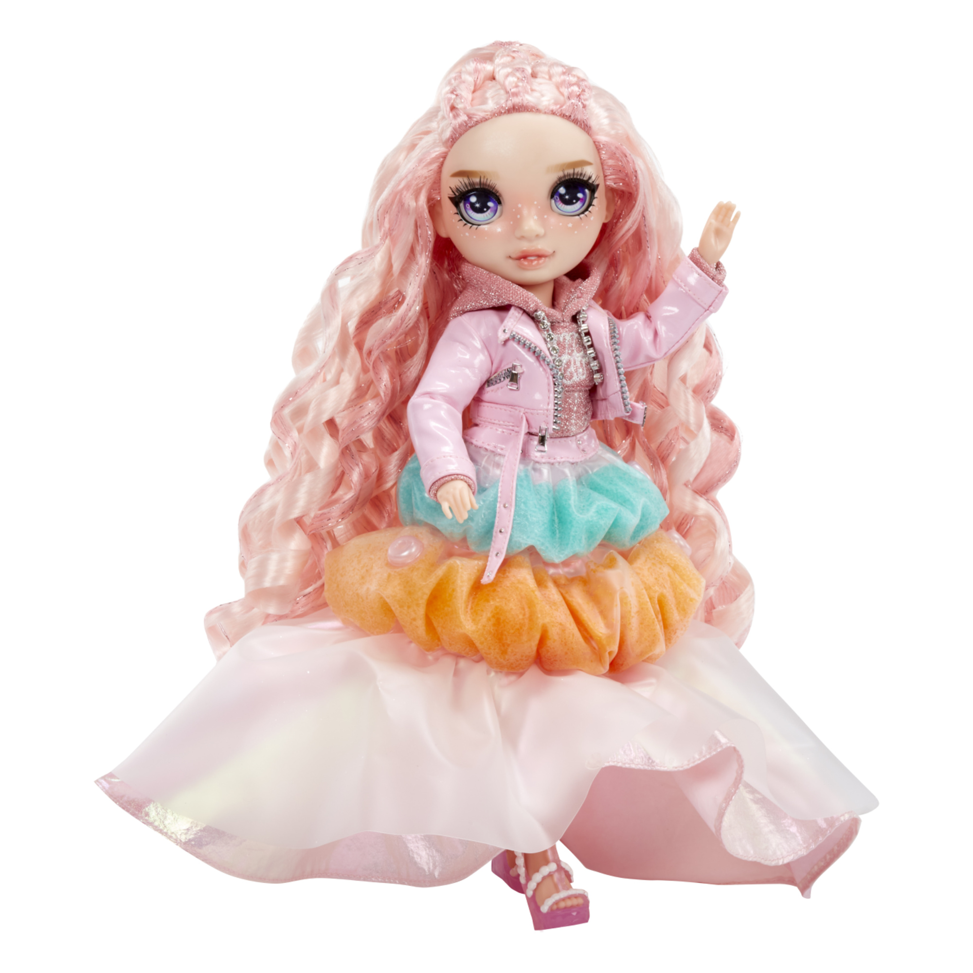 Rainbow high winter wonderland bella - bambola viola 28 cm con neve magica gonfiabile e kit pupazzo di neve nascosti nei vestiti - Rainbow High