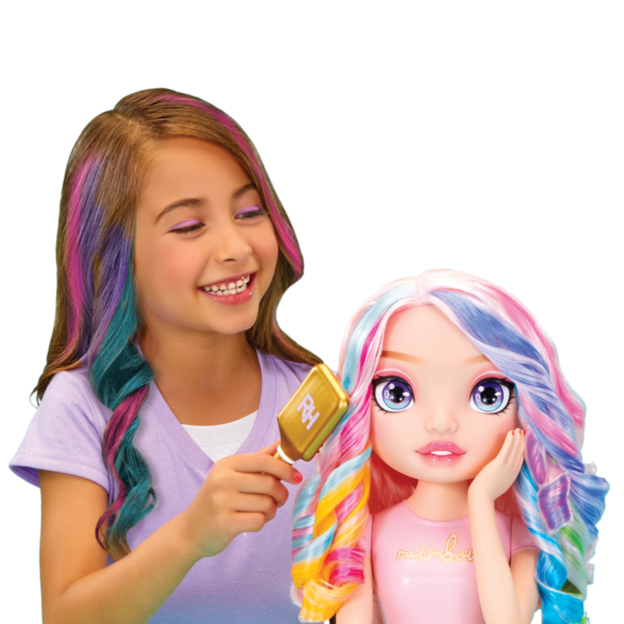 Rainbow high styling head - bella! set gioco 4-in-1 con creme per capelli lavabili, smalto per unghie e accessori per colorare - Rainbow High