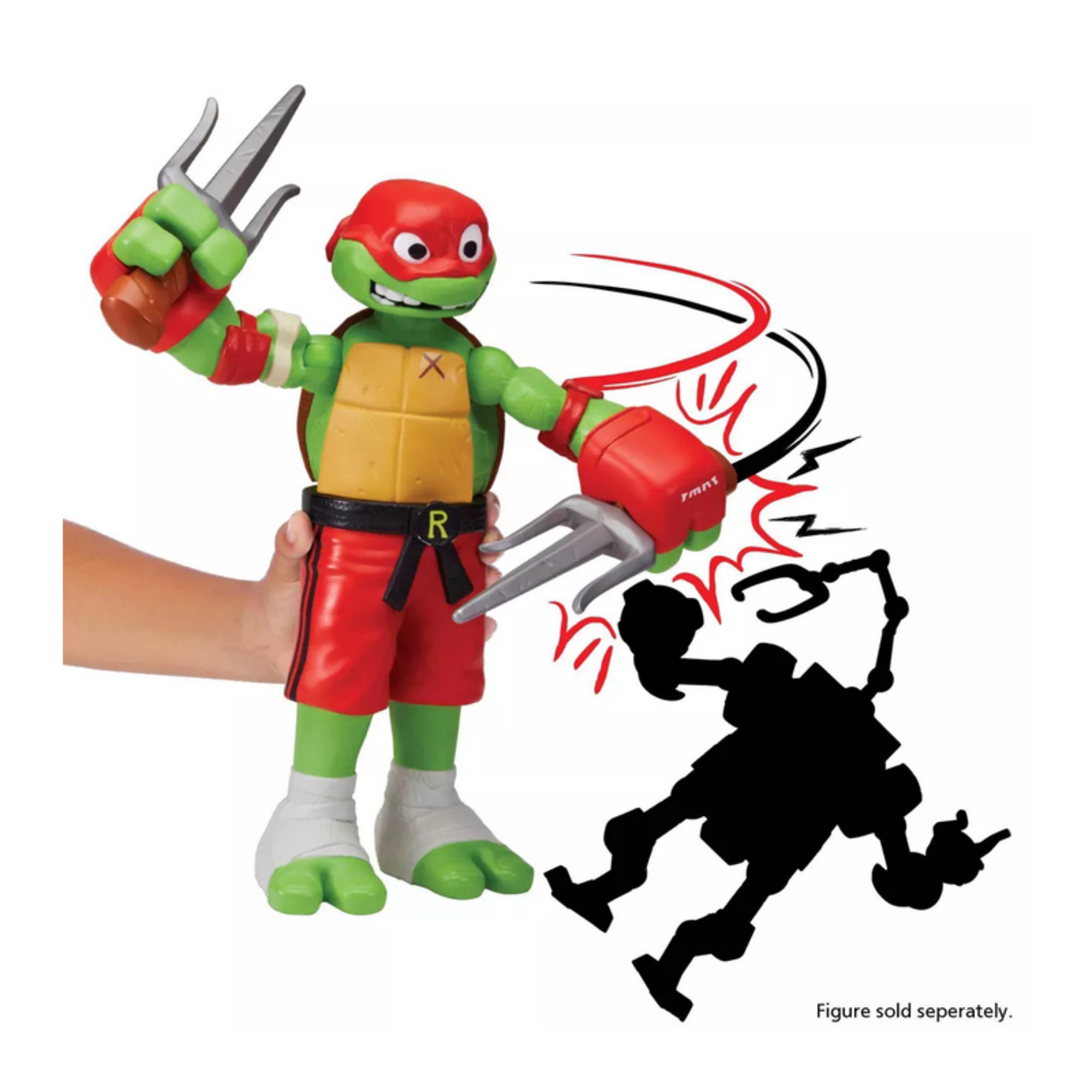 Tartarughe ninja raffaello 30 cm - funzione rolling punch e arma inclusa - GIOCHI PREZIOSI