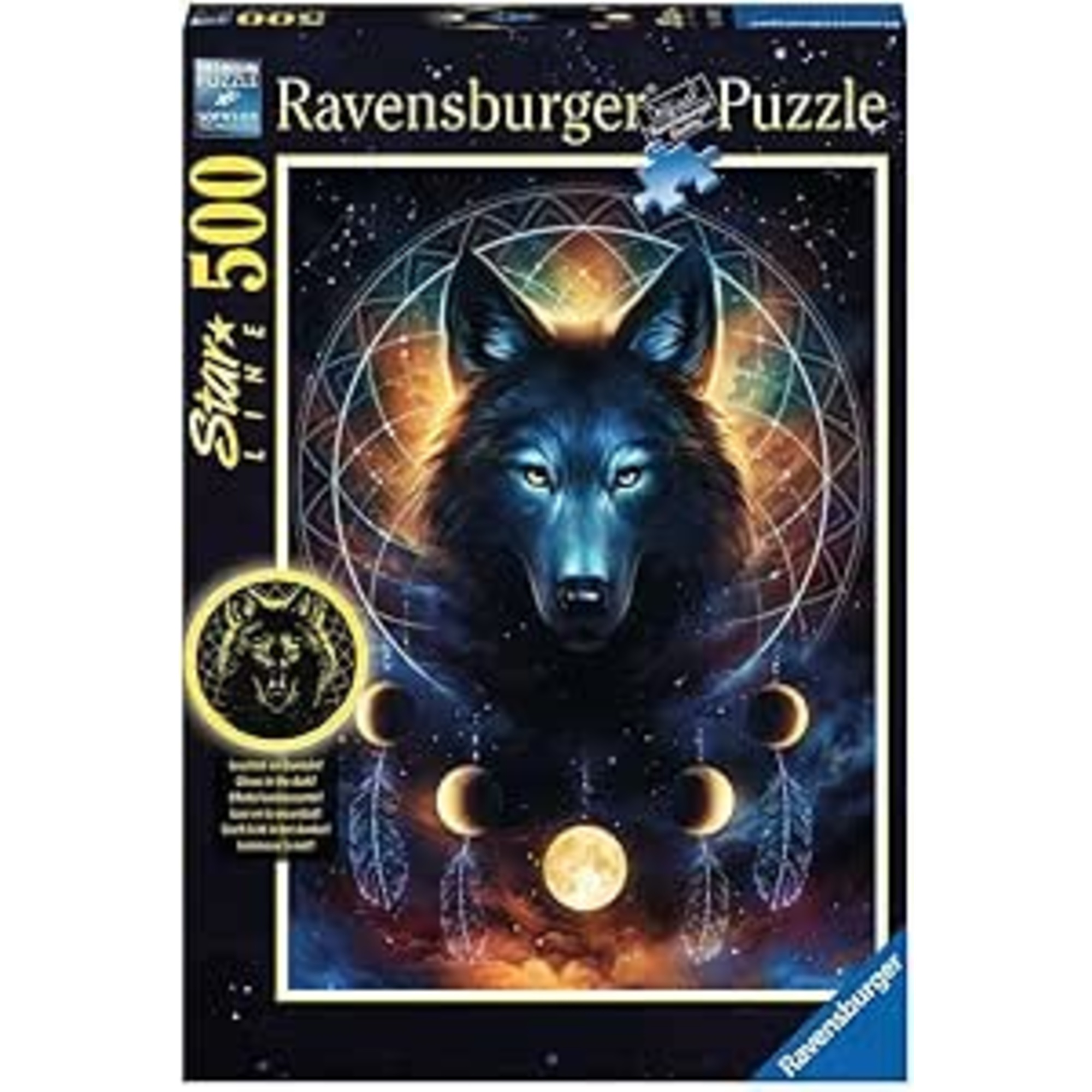 Puzzle 500 pezzi lupo splendente - puzzle ravensburger per adulti - RAVENSBURGER