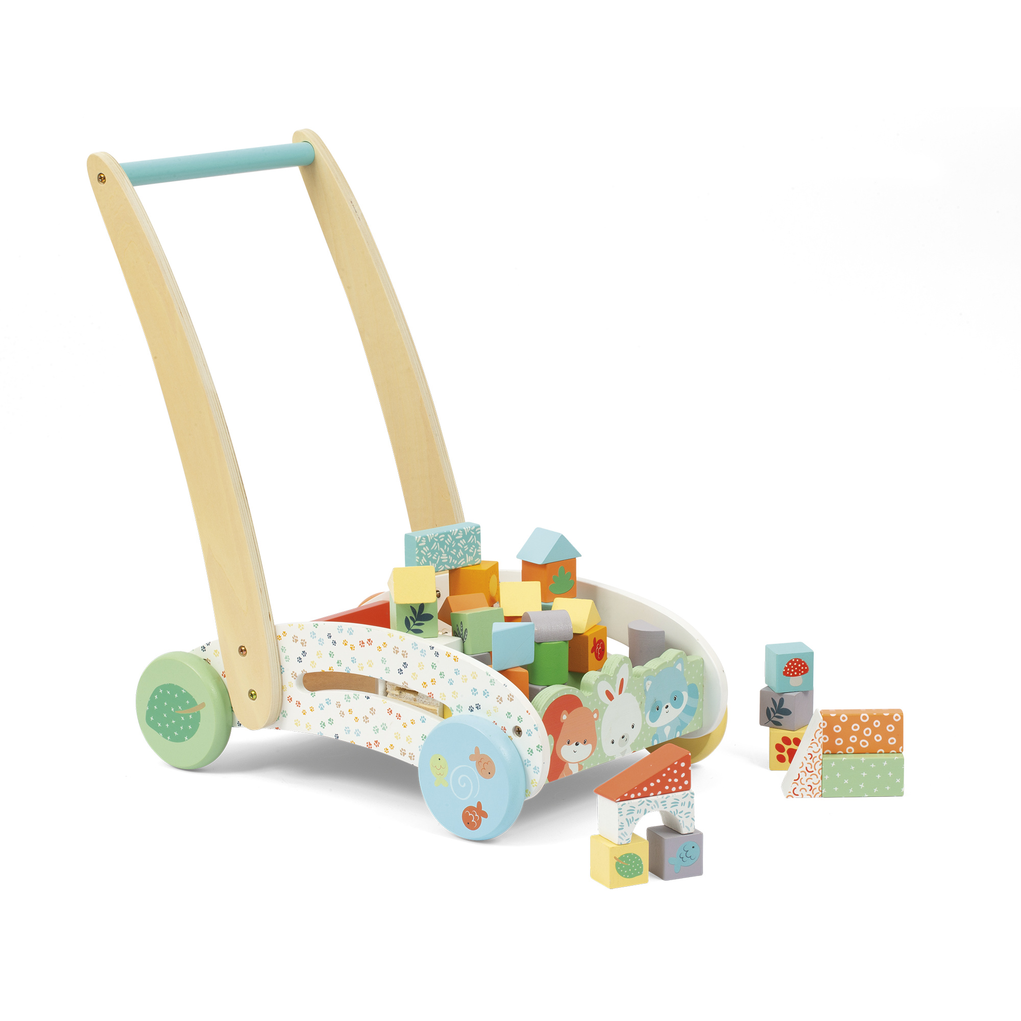 Carrellino primi passi con costruzioni in legno - wood "n" play - WOOD N'PLAY