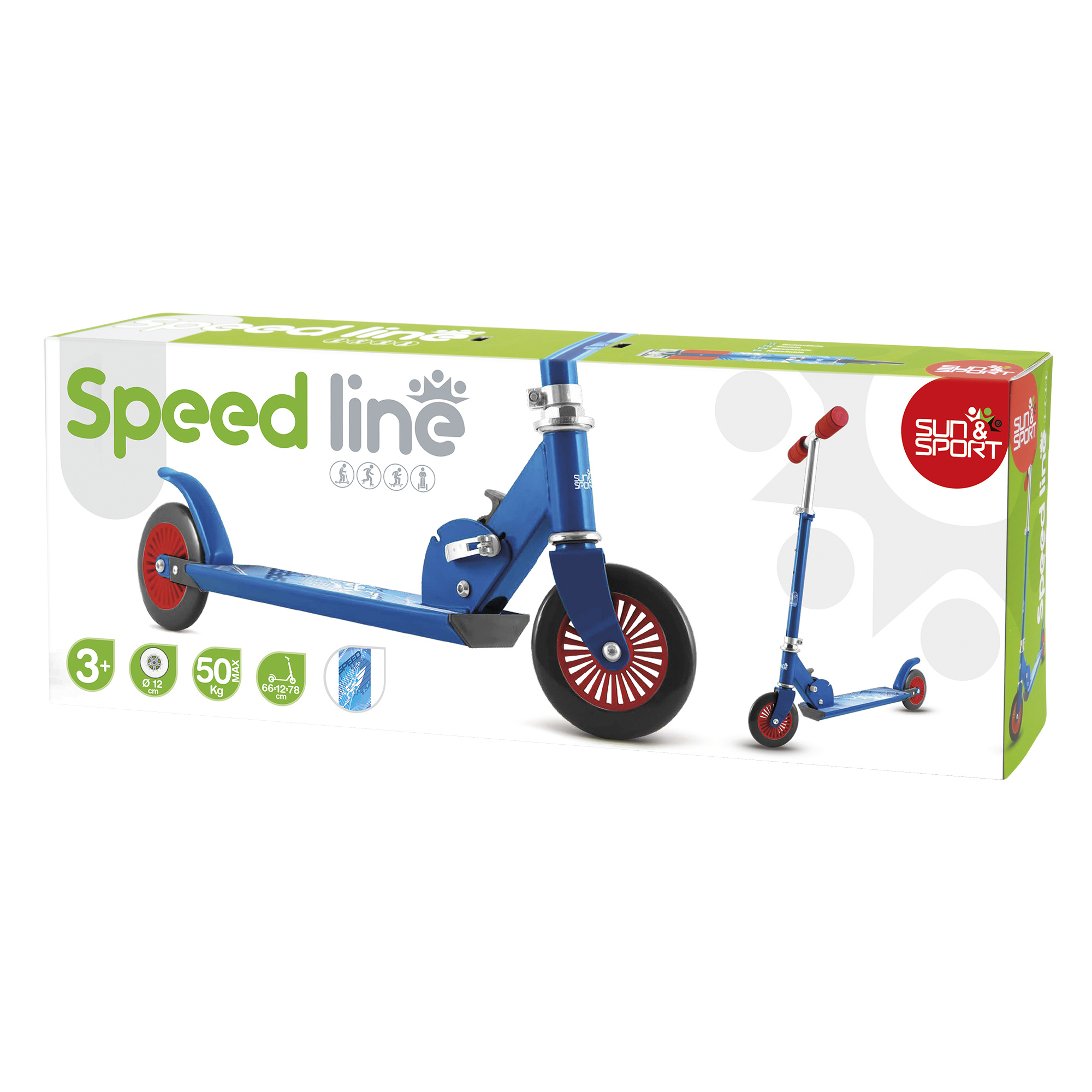 Monopattino speed line – ruote 120 mm - blu - SUN&SPORT