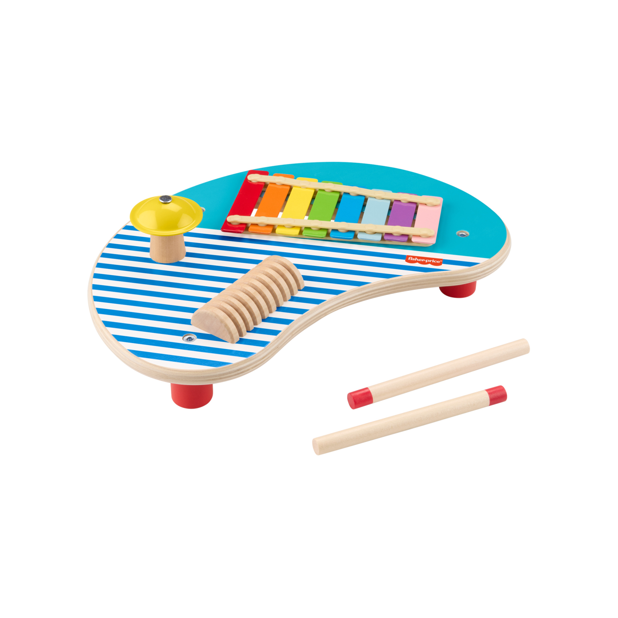 Tavolino musicale in legno - set con tavolino e bacchette - fisher-price wood - FISHER-PRICE