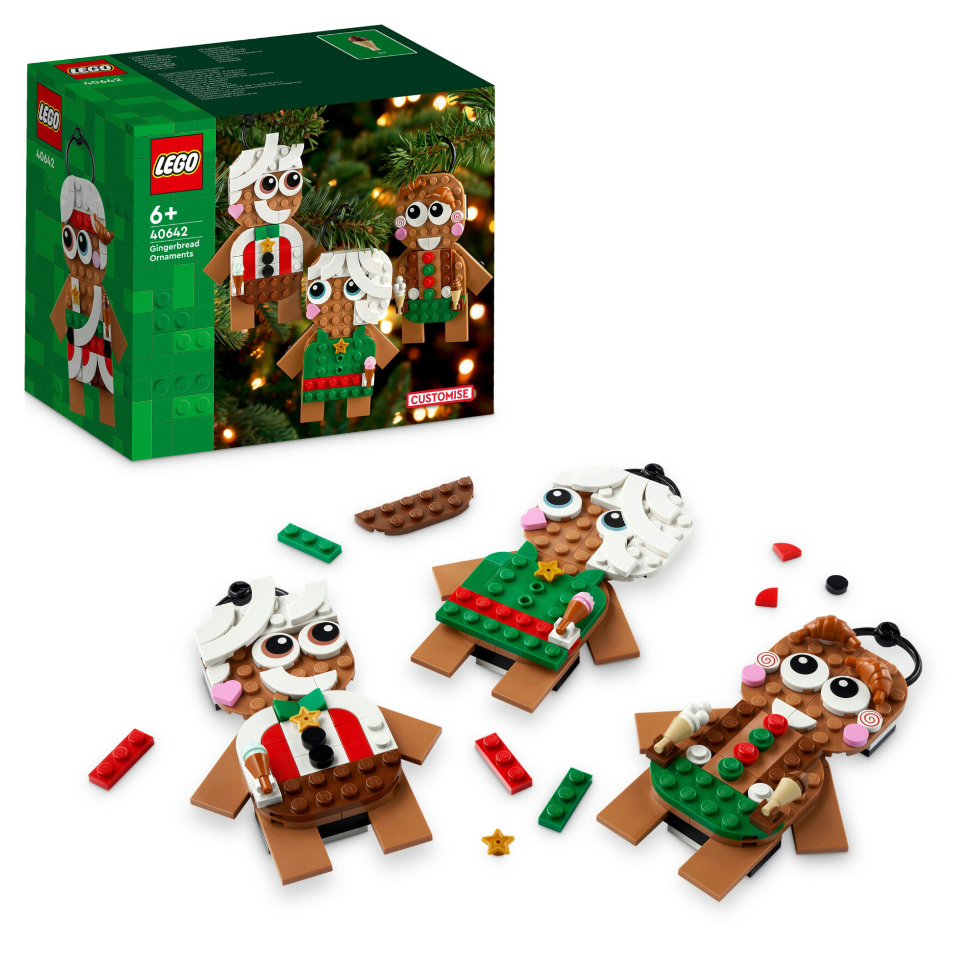 Lego 40642 ornamenti di pan di zenzero, giochi da costruire per bambini 6+, idea regalo di natale, decorazione per casa - LEGO ICONS