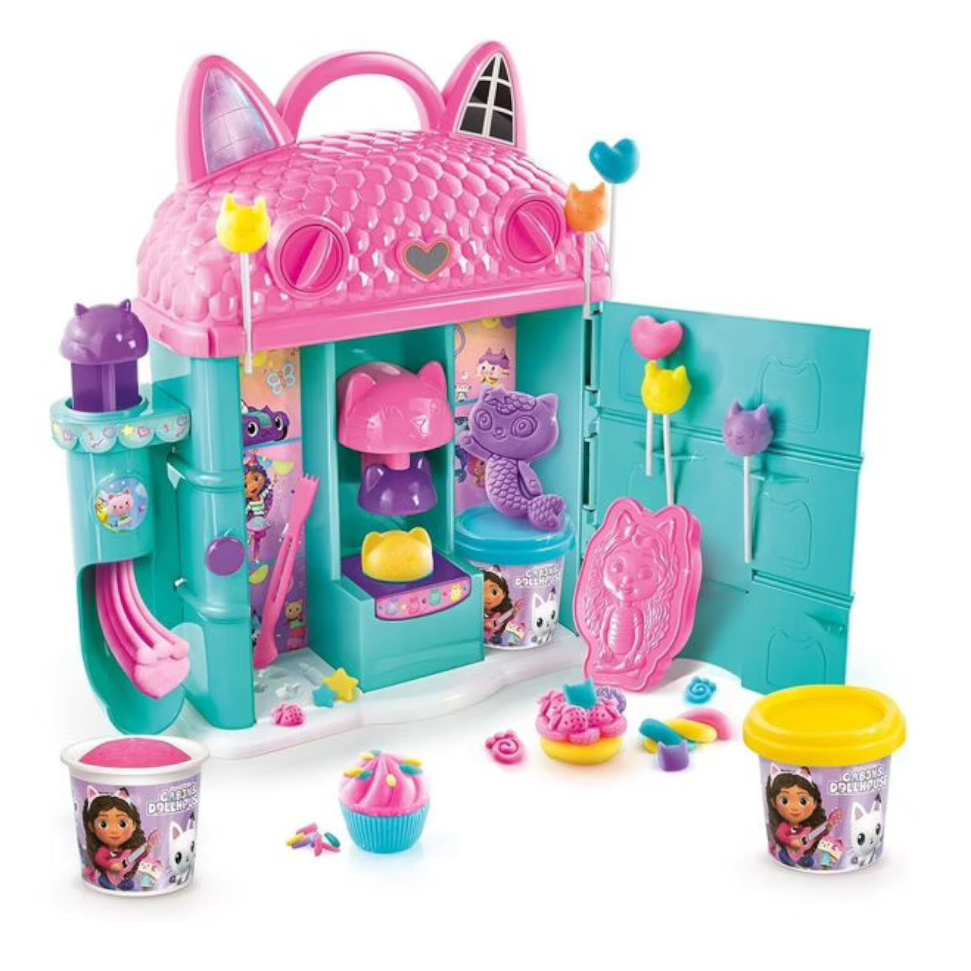 Casa di gabby in pasta modellabile - set casa magica con 3 personaggi e accessori - dai 3 anni in su - GABBY'S DOLLHOUSE