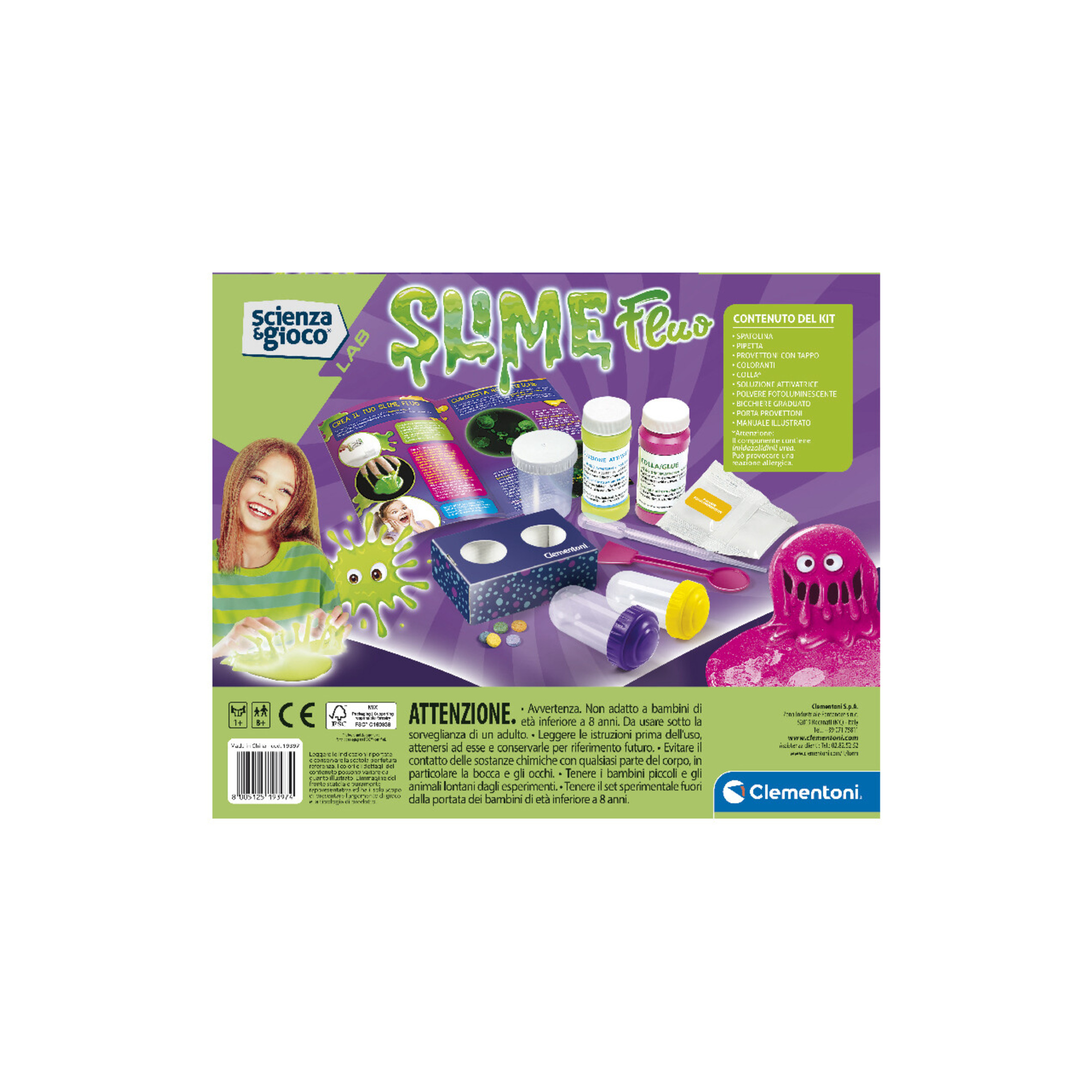 Scienza e gioco lab - slime fluo - clementoni - CLEMENTONI
