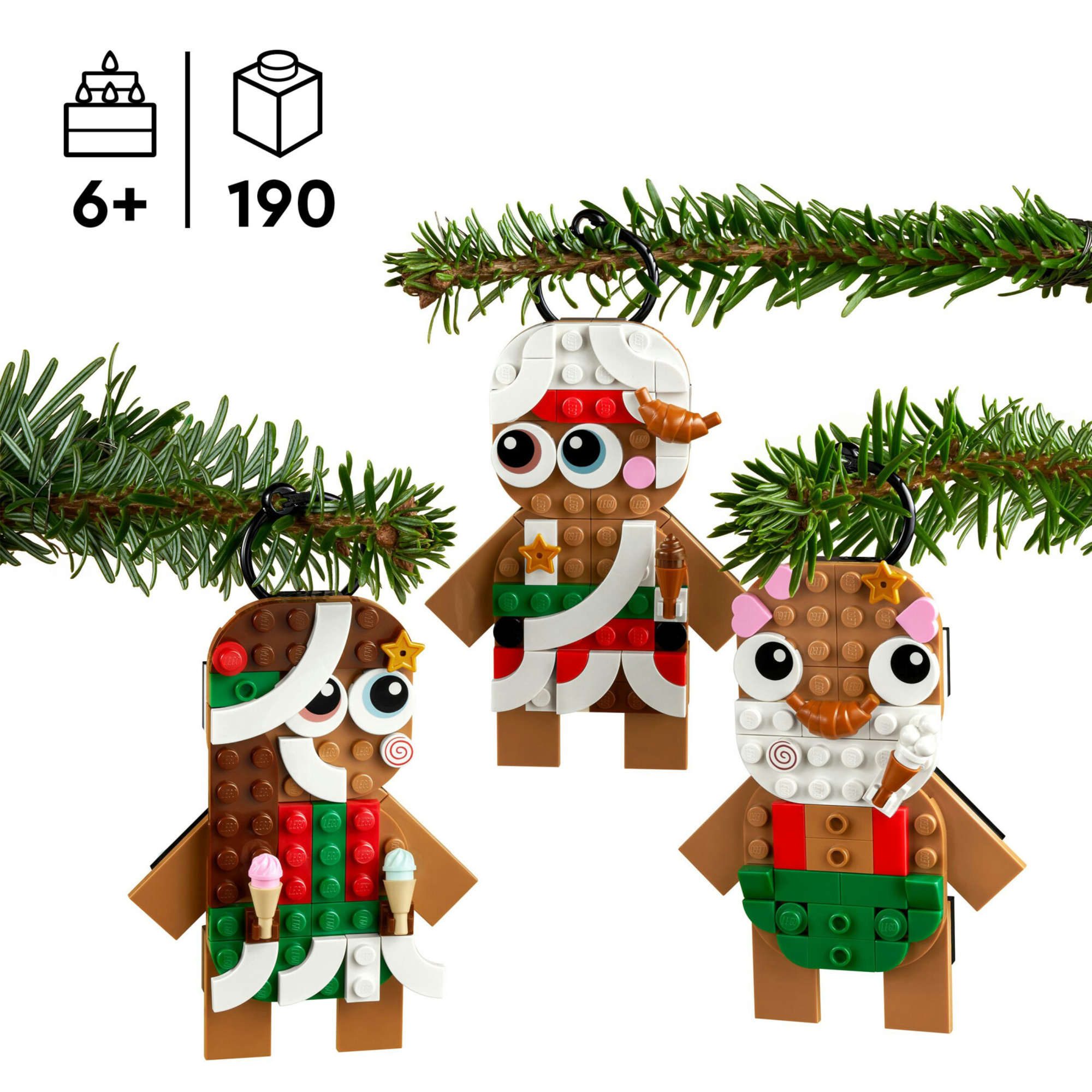 Lego 40642 ornamenti di pan di zenzero, giochi da costruire per bambini 6+, idea regalo di natale, decorazione per casa - LEGO ICONS