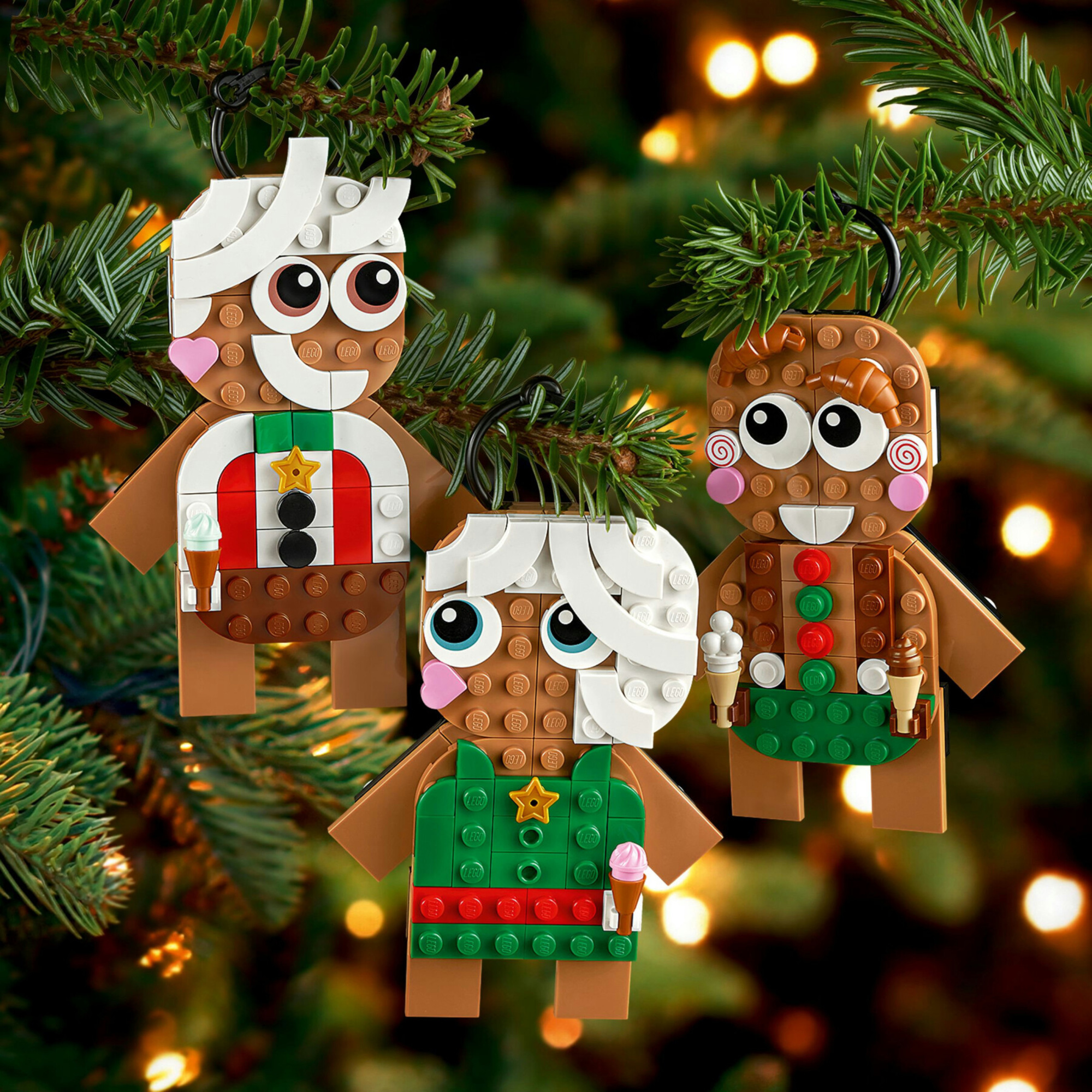 Lego 40642 ornamenti di pan di zenzero, giochi da costruire per bambini 6+, idea regalo di natale, decorazione per casa - LEGO ICONS