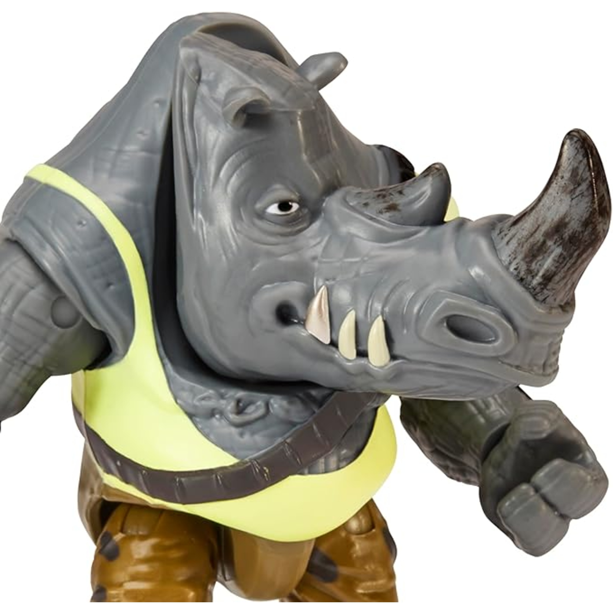 Teenage mutant ninja turtles: mutant mayhem - action figure rocksteady 10,2 cm - accessori e articolazioni - per bambini 4-7 anni - 