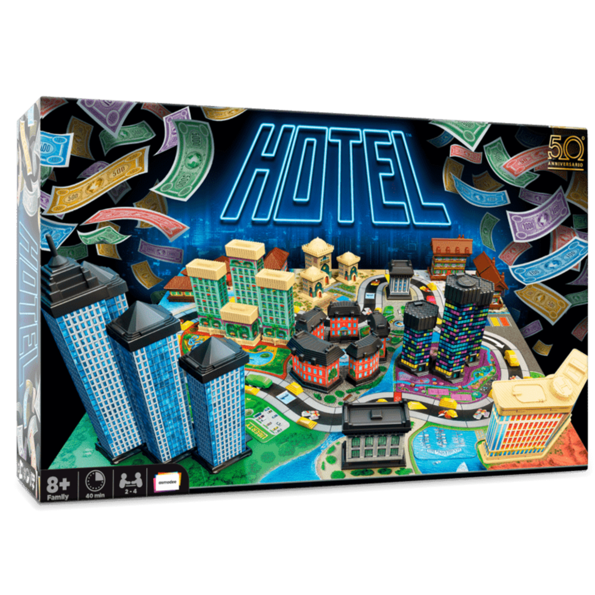 Hotel new version - gioco da tavolo strategico per famiglie - 2-4 giocatori, 60 minuti di gioco - ASMODEE