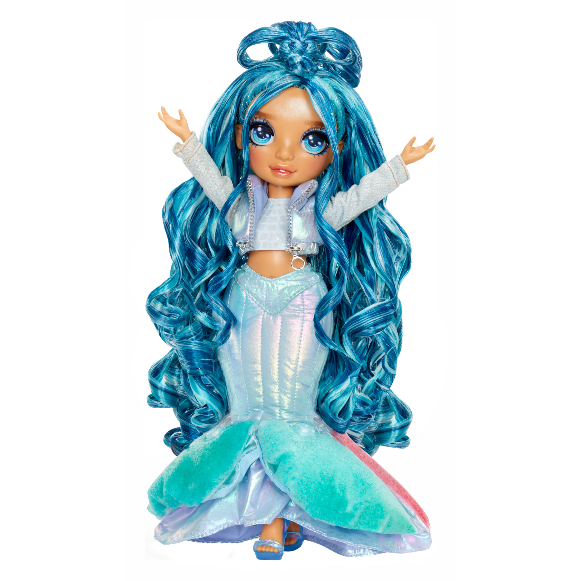 Rainbow high winter wonderland skyler - bambola moda 28cm con neve magica nei vestiti, gonfiabile con acqua e kit pupazzo di neve - Rainbow High