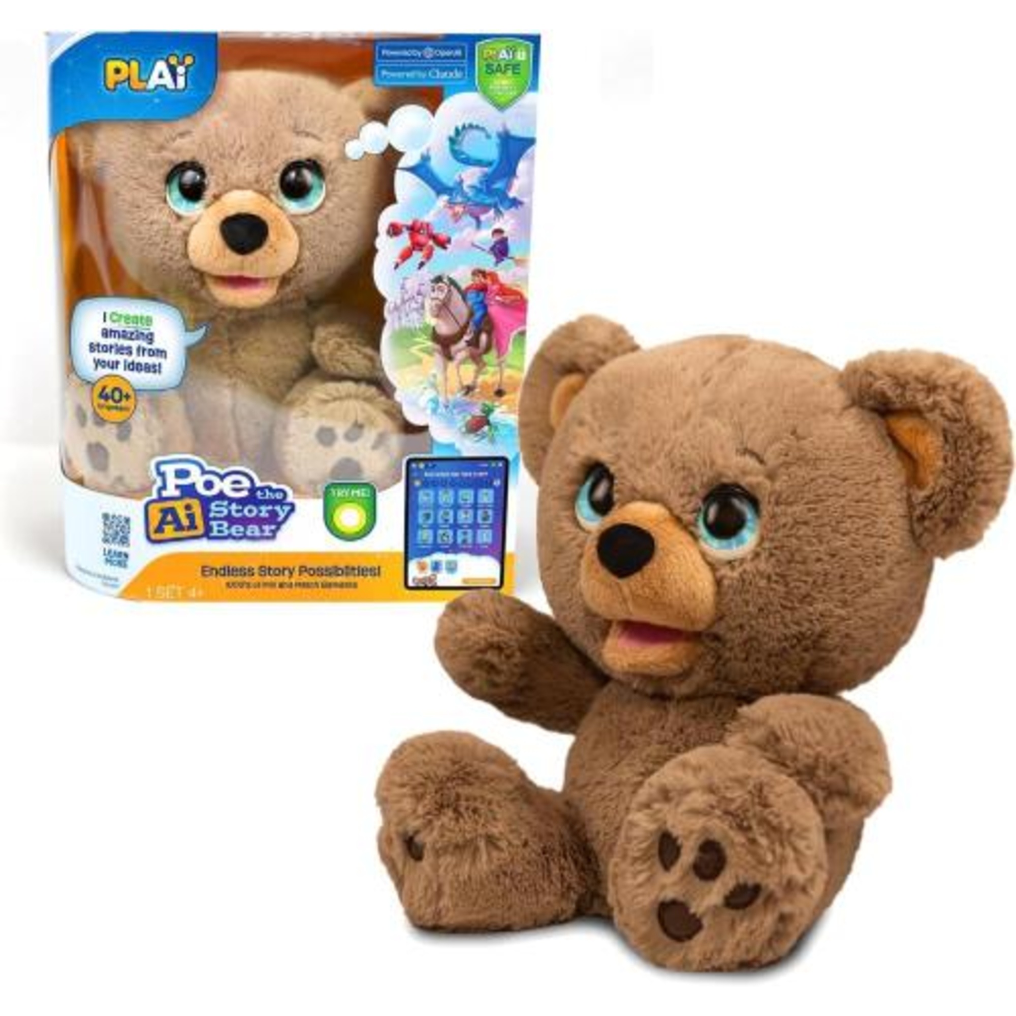 Orsetto poe raccontastorie play-i - peluche interattivo con storie personalizzate per bambini - GIOCHI PREZIOSI