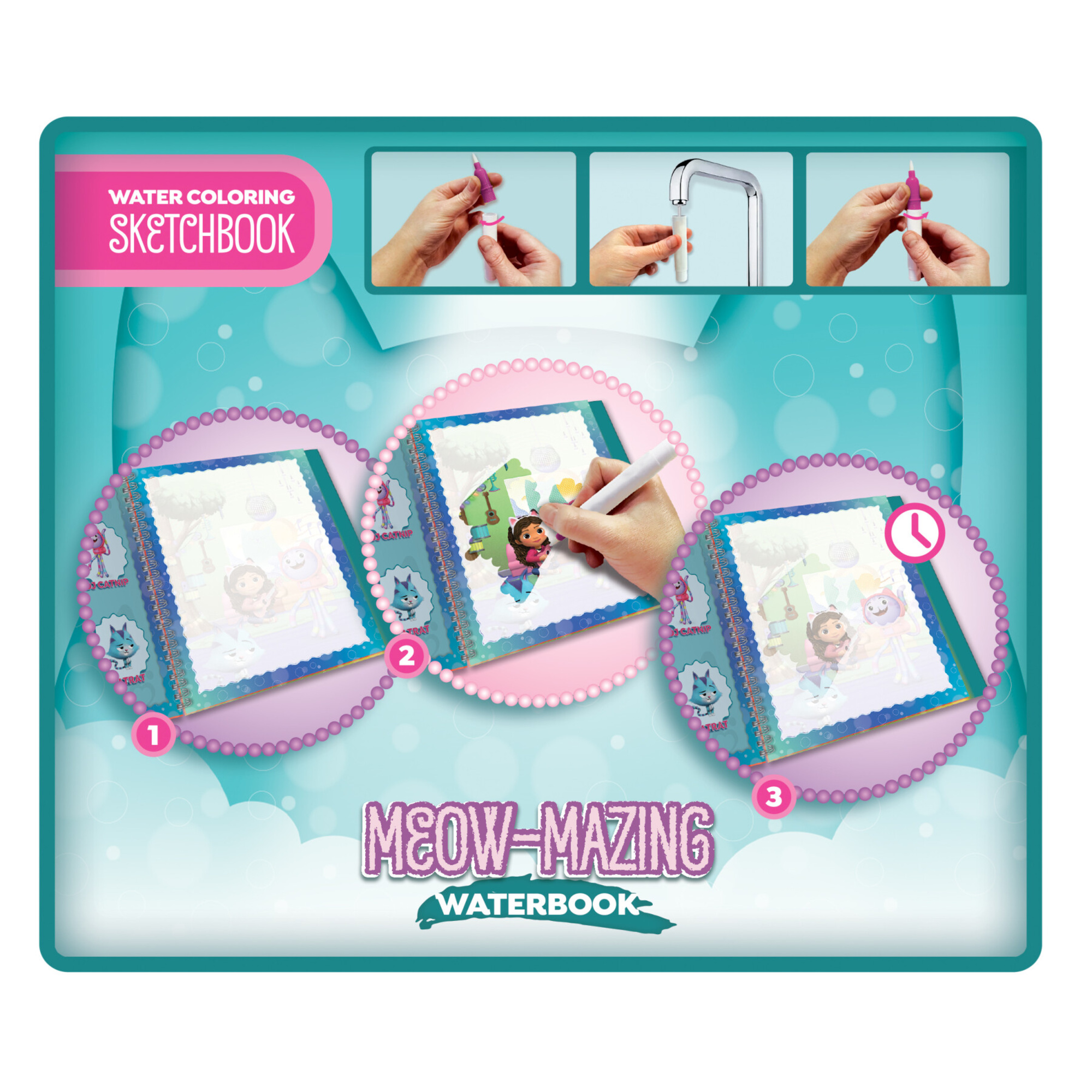 Sketchbook meow-mazing waterbook di gabby  -  gabby's dollhouse - LISCIANI