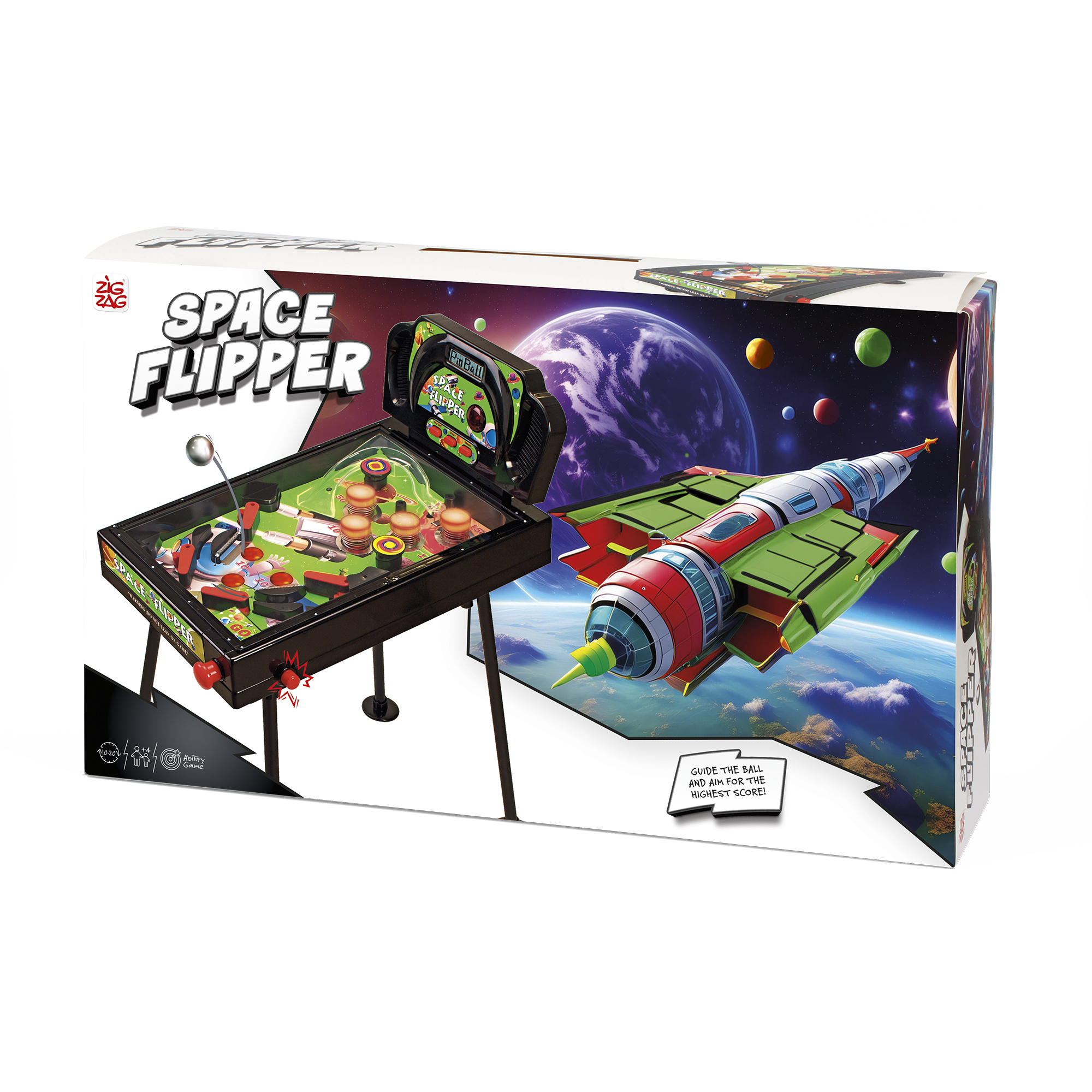 Flipper elettronico zig zag con segnapunti – gioco di abilità con gambe di supporto - SUPERSTAR, ZIG ZAG