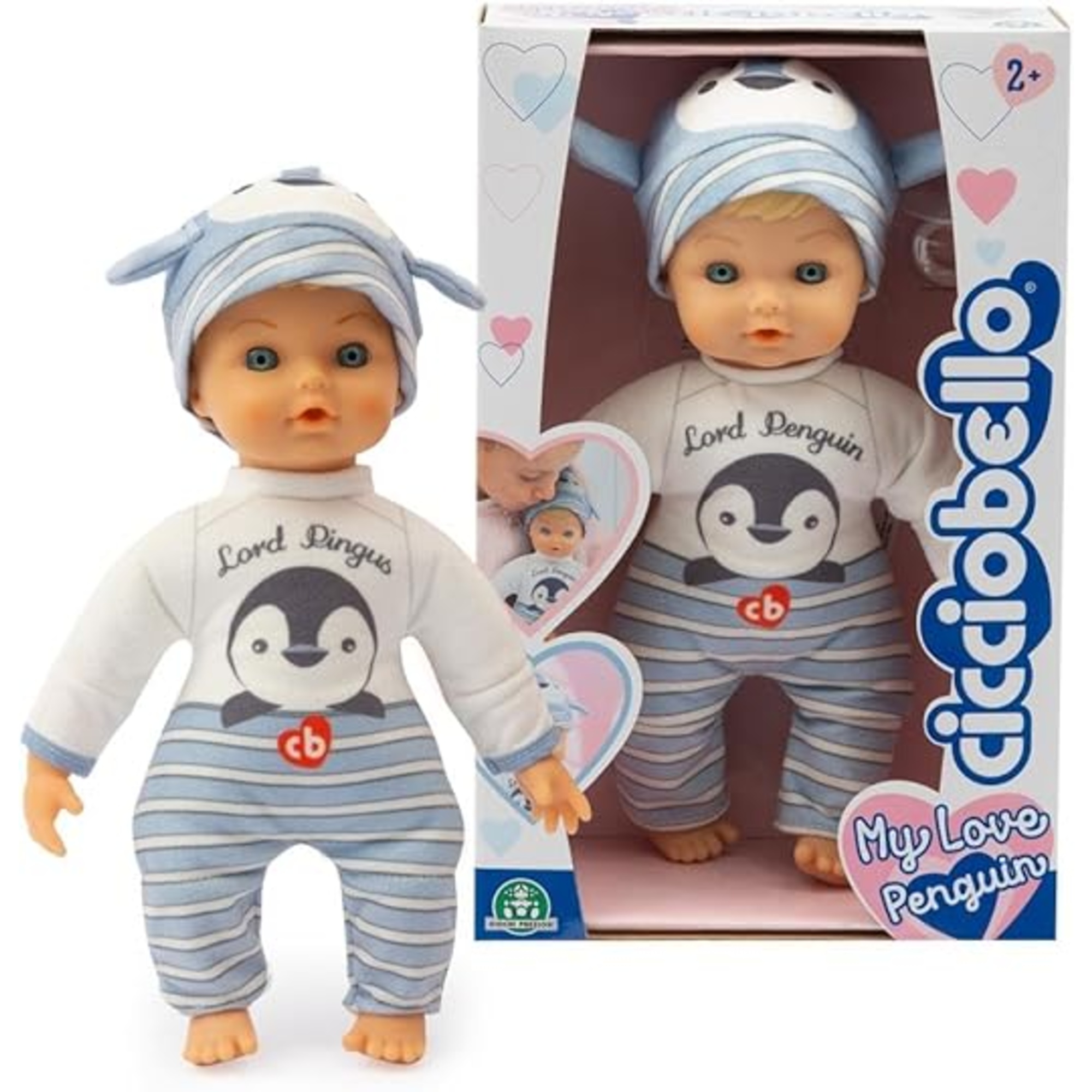 Cicciobello my love - bambola 24 cm con cappellino pinguino e ciuccio - per bambini 2+ - giochi preziosi - Cicciobello